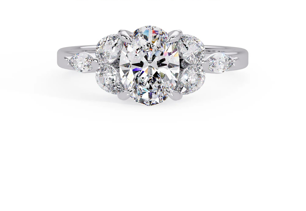 IGI Certified - 1.5 Ct. Lab Grown Diamond (VS/E-F) "The Celestial Bloom" Diamond Cluster Ring