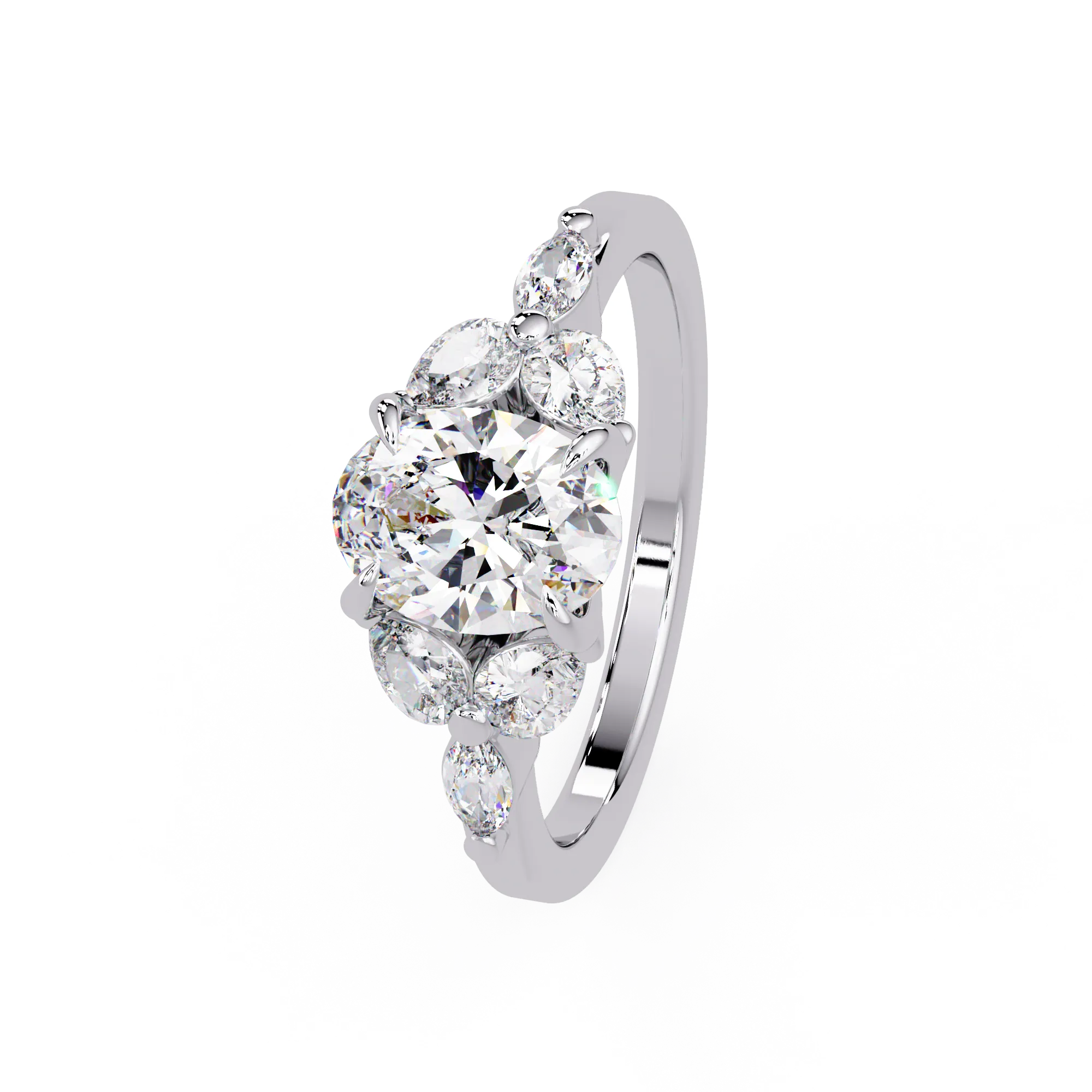 IGI Certified - 1.5 Ct. Lab Grown Diamond (VS/E-F) "The Celestial Bloom" Diamond Cluster Ring