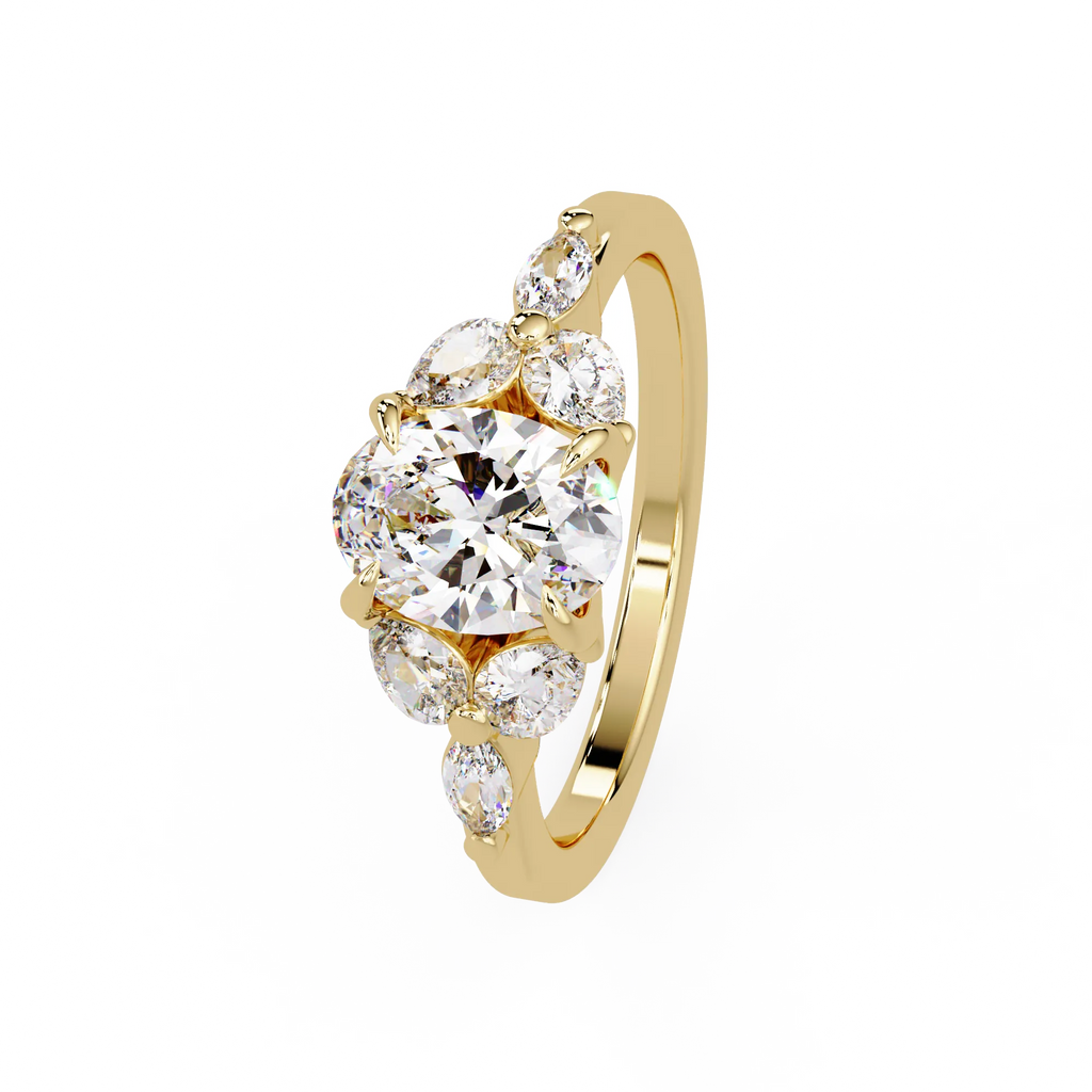 IGI Certified - 1.5 Ct. Lab Grown Diamond (VS/E-F) "The Celestial Bloom" Diamond Cluster Ring