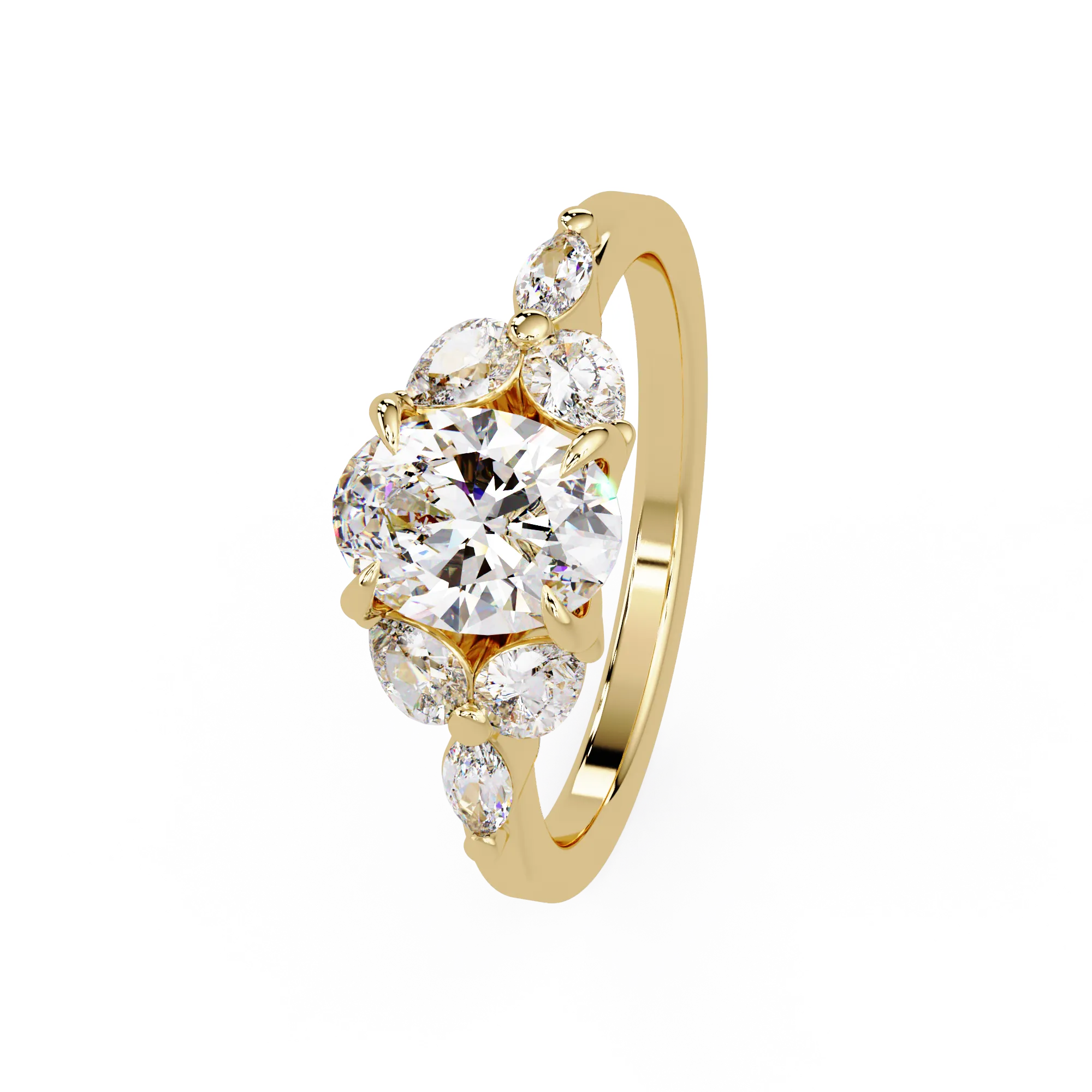 IGI Certified - 1.5 Ct. Lab Grown Diamond (VS/E-F) "The Celestial Bloom" Diamond Cluster Ring