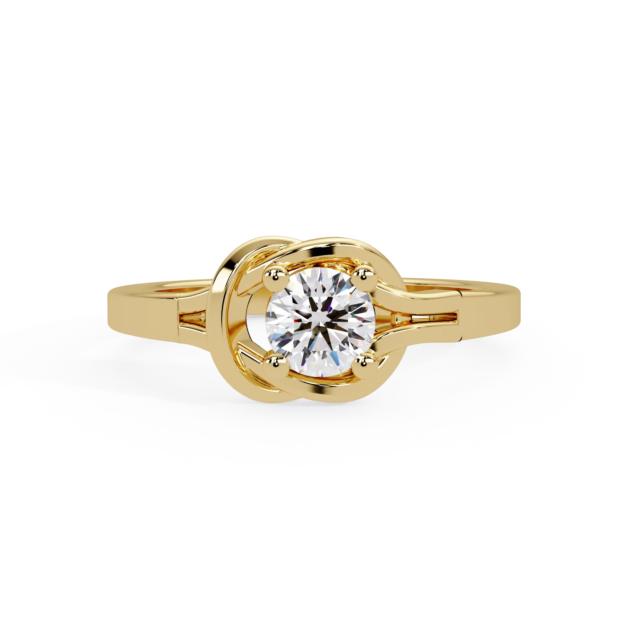 IGI Certified - 1/2 Ct. Lab Grown Diamond (VS/E-F) Eternal Knot Solitaire Ring