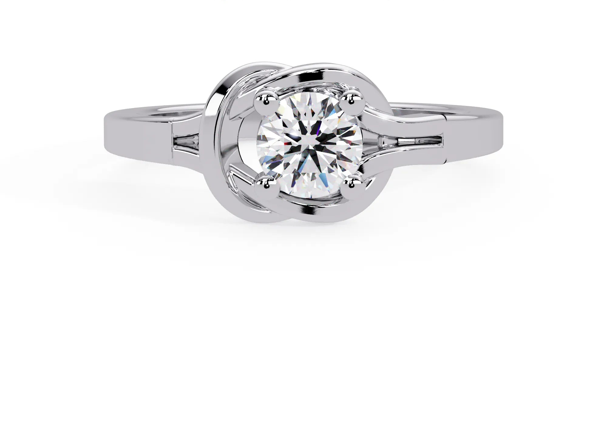 IGI Certified - 1/2 Ct. Lab Grown Diamond (VS/E-F) Eternal Knot Solitaire Ring