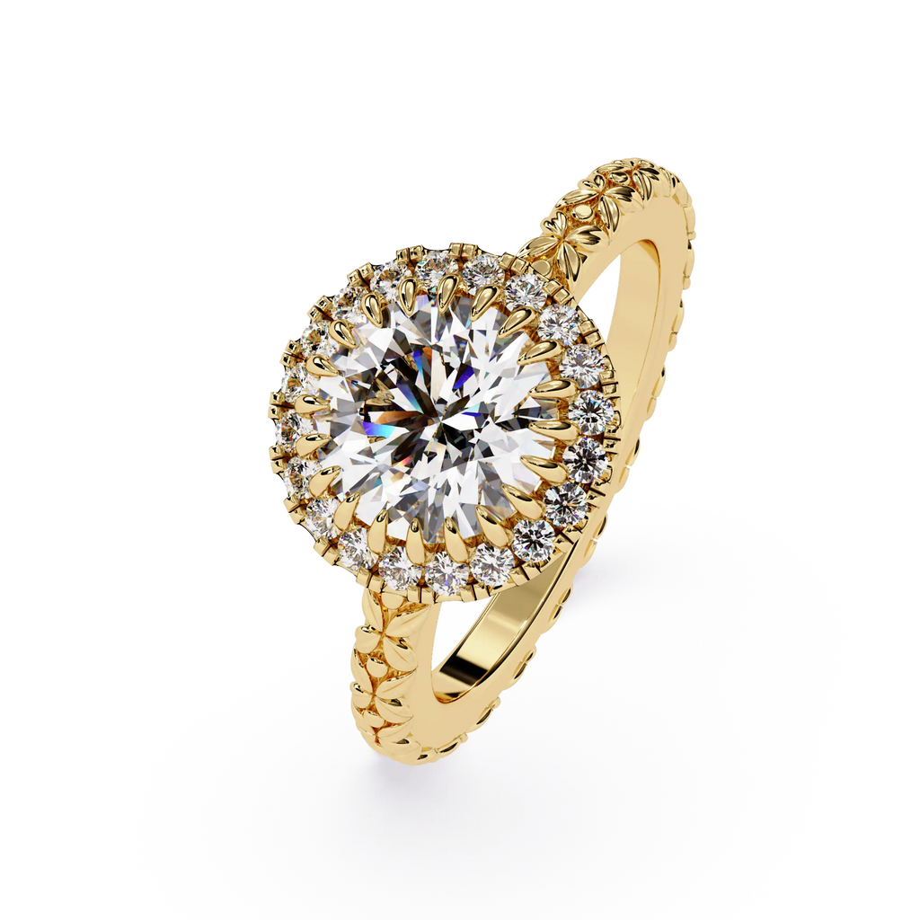IGI Certified - 2.5 Ct. Lab Grown Diamond (VS/E-F) The "Seraphina Halo" Diamond Engagement Ring