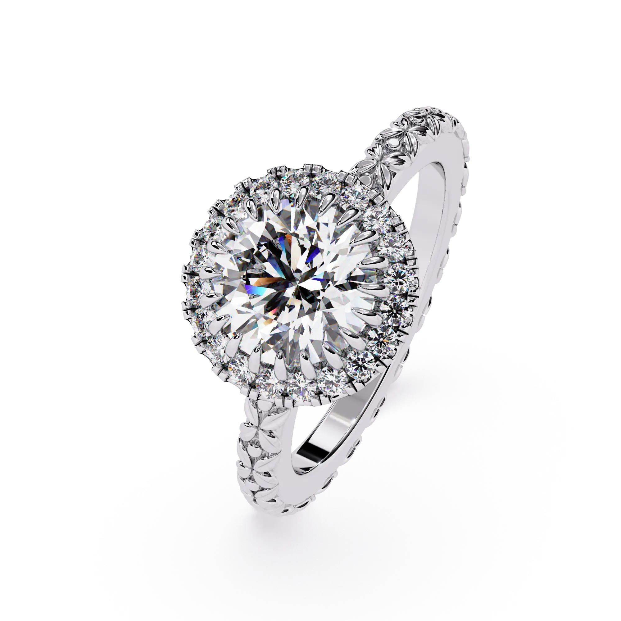 IGI Certified - 2.5 Ct. Lab Grown Diamond (VS/E-F) The "Seraphina Halo" Diamond Engagement Ring