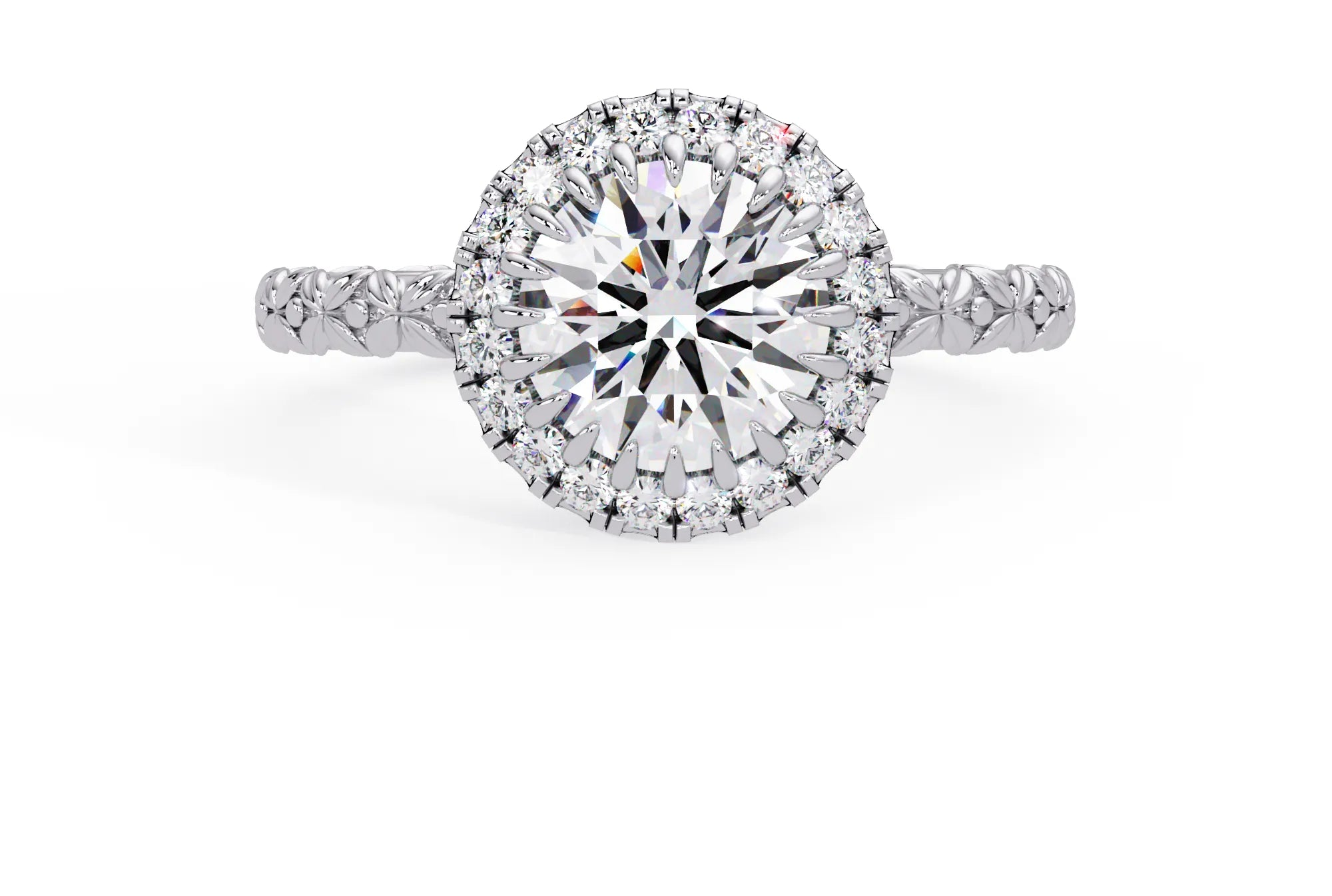 IGI Certified - 2.5 Ct. Lab Grown Diamond (VS/E-F) The "Seraphina Halo" Diamond Engagement Ring
