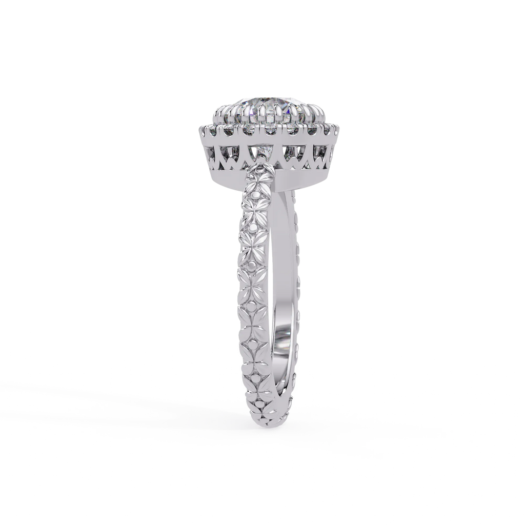IGI Certified - 2.5 Ct. Lab Grown Diamond (VS/E-F) The "Seraphina Halo" Diamond Engagement Ring