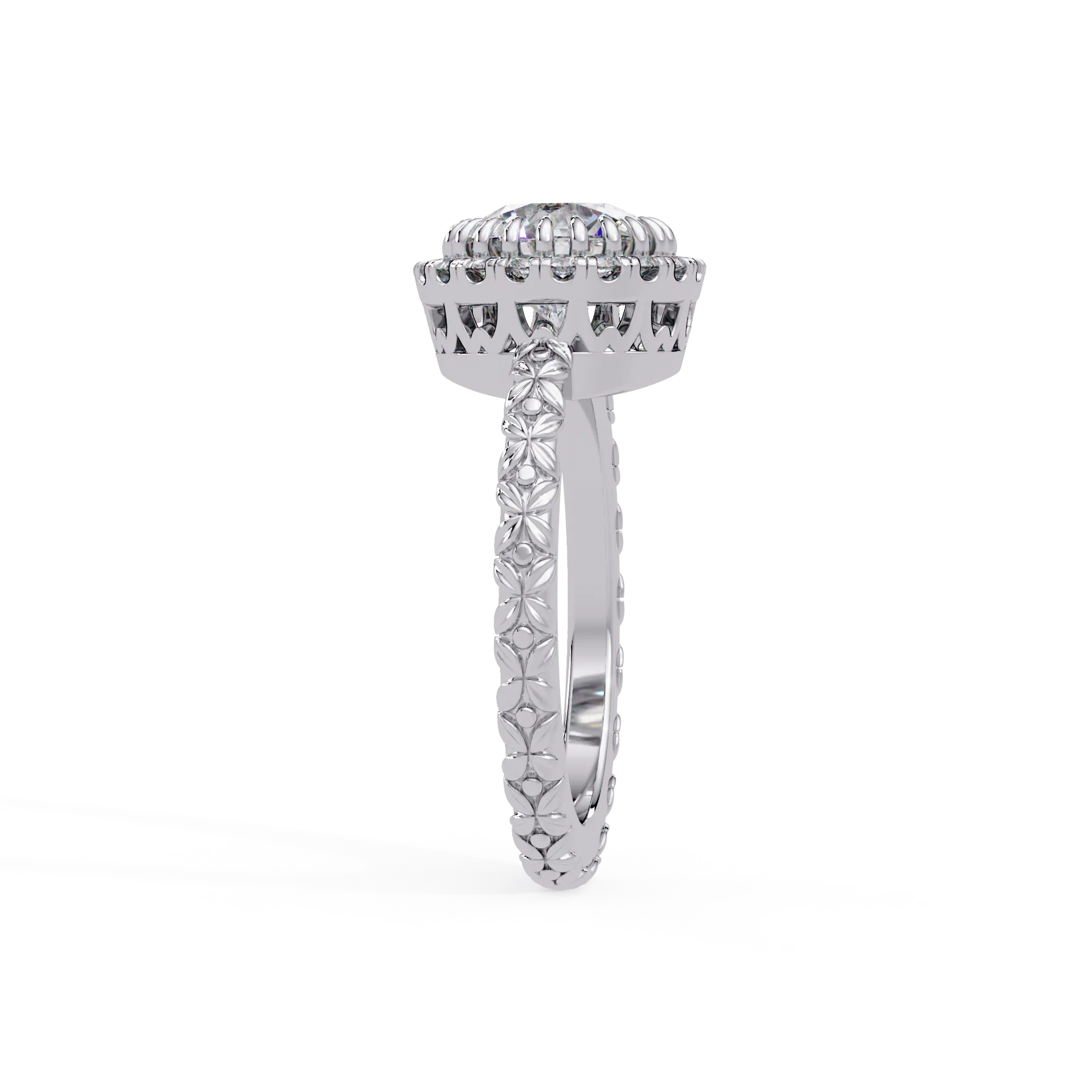 IGI Certified - 2.5 Ct. Lab Grown Diamond (VS/E-F) The "Seraphina Halo" Diamond Engagement Ring