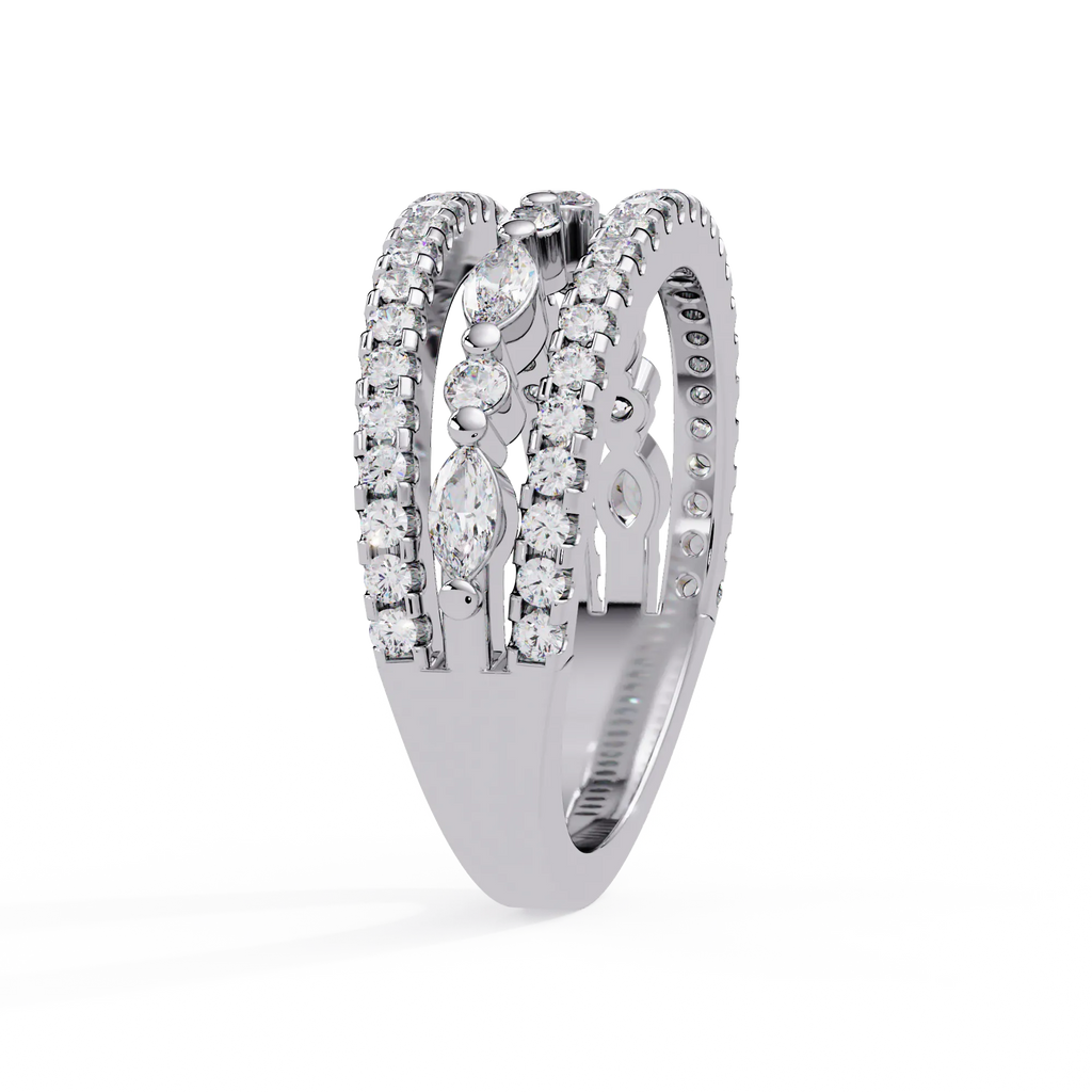 IGI Certified - 1 Ct. Lab Grown Diamond (VS/E-F) The "Seraphina's Cascade" Ring