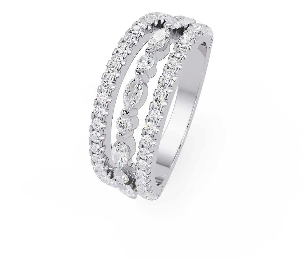 IGI Certified - 1 Ct. Lab Grown Diamond (VS/E-F) The "Seraphina's Cascade" Ring