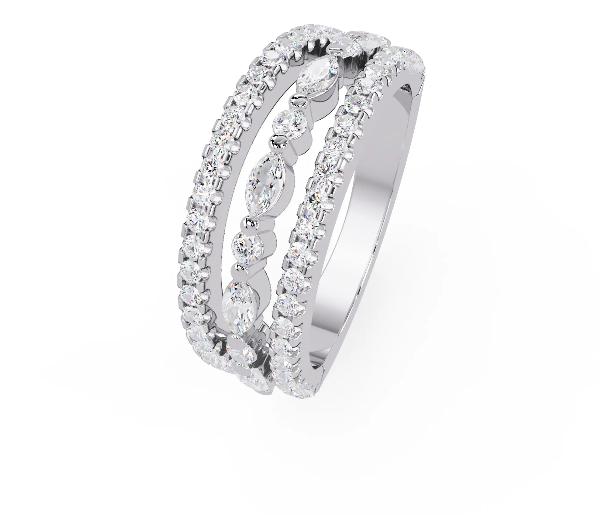 IGI Certified - 1 Ct. Lab Grown Diamond (VS/E-F) The "Seraphina's Cascade" Ring