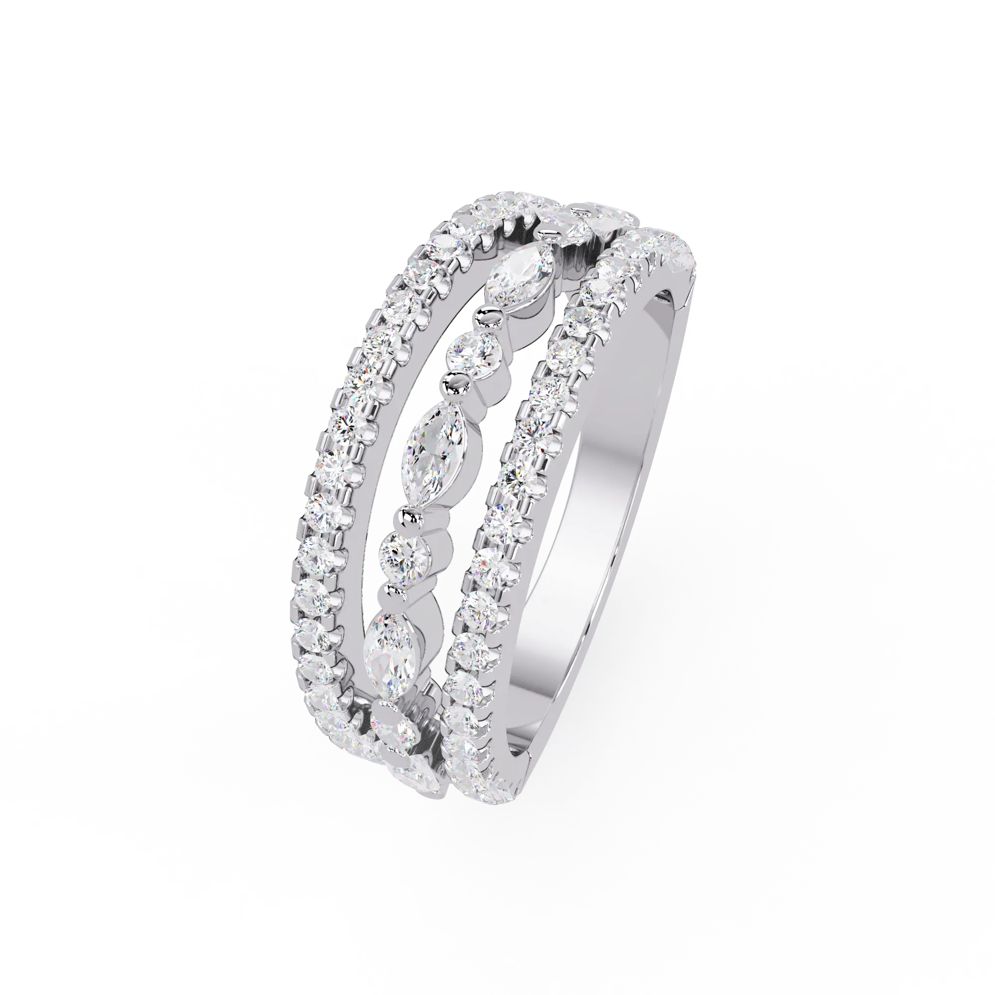 IGI Certified - 1 Ct. Lab Grown Diamond (VS/E-F) The "Seraphina's Cascade" Ring