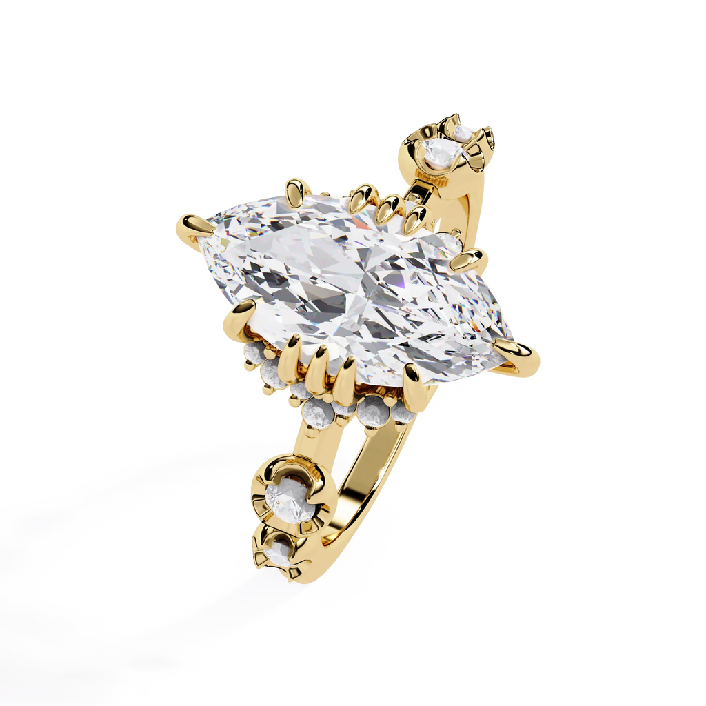 IGI Certified - 2.5 Ct. Lab Grown Diamond (VS/E-F) "The Astral Marquise Bridal Set" Ring