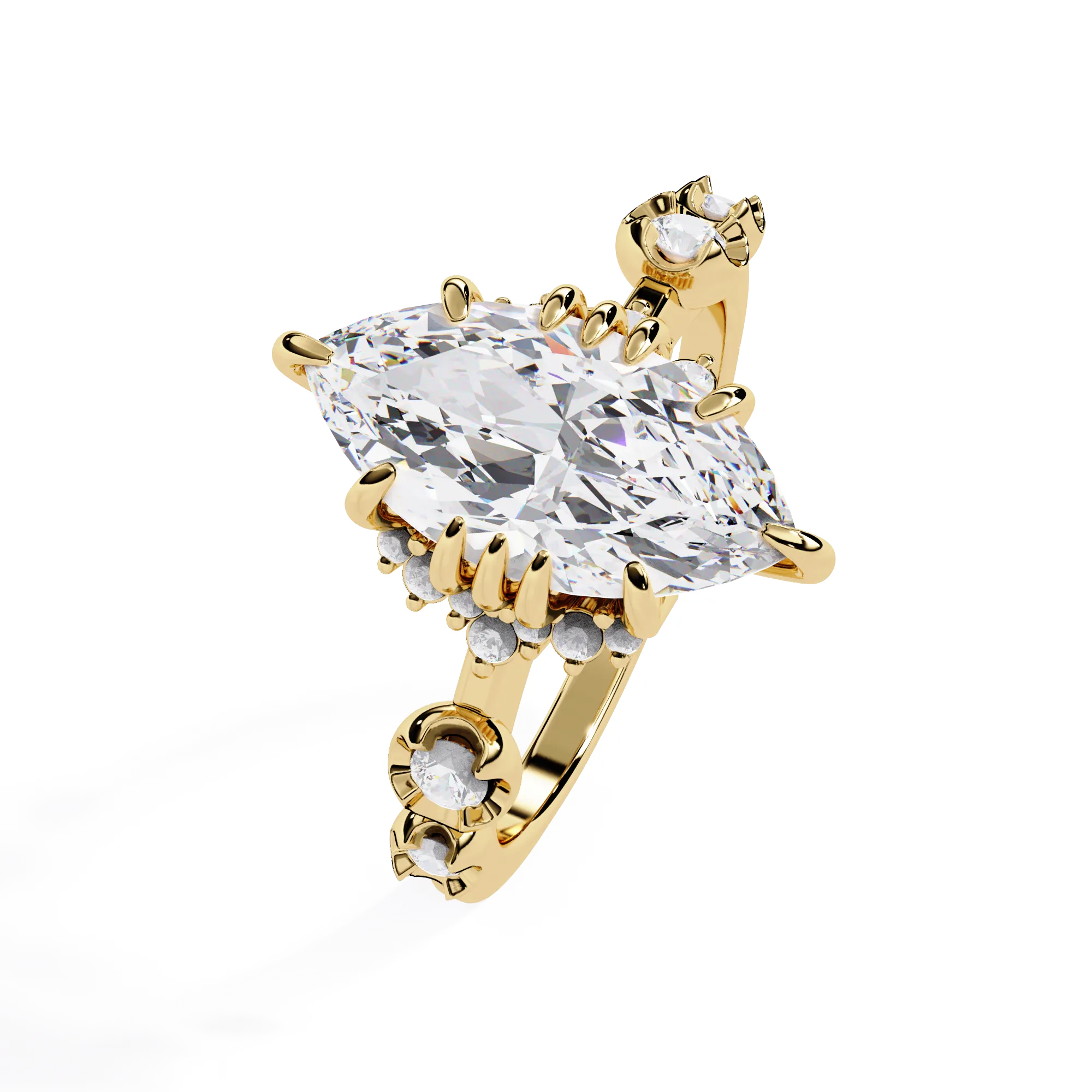 IGI Certified - 2.5 Ct. Lab Grown Diamond (VS/E-F) "The Astral Marquise Bridal Set" Ring