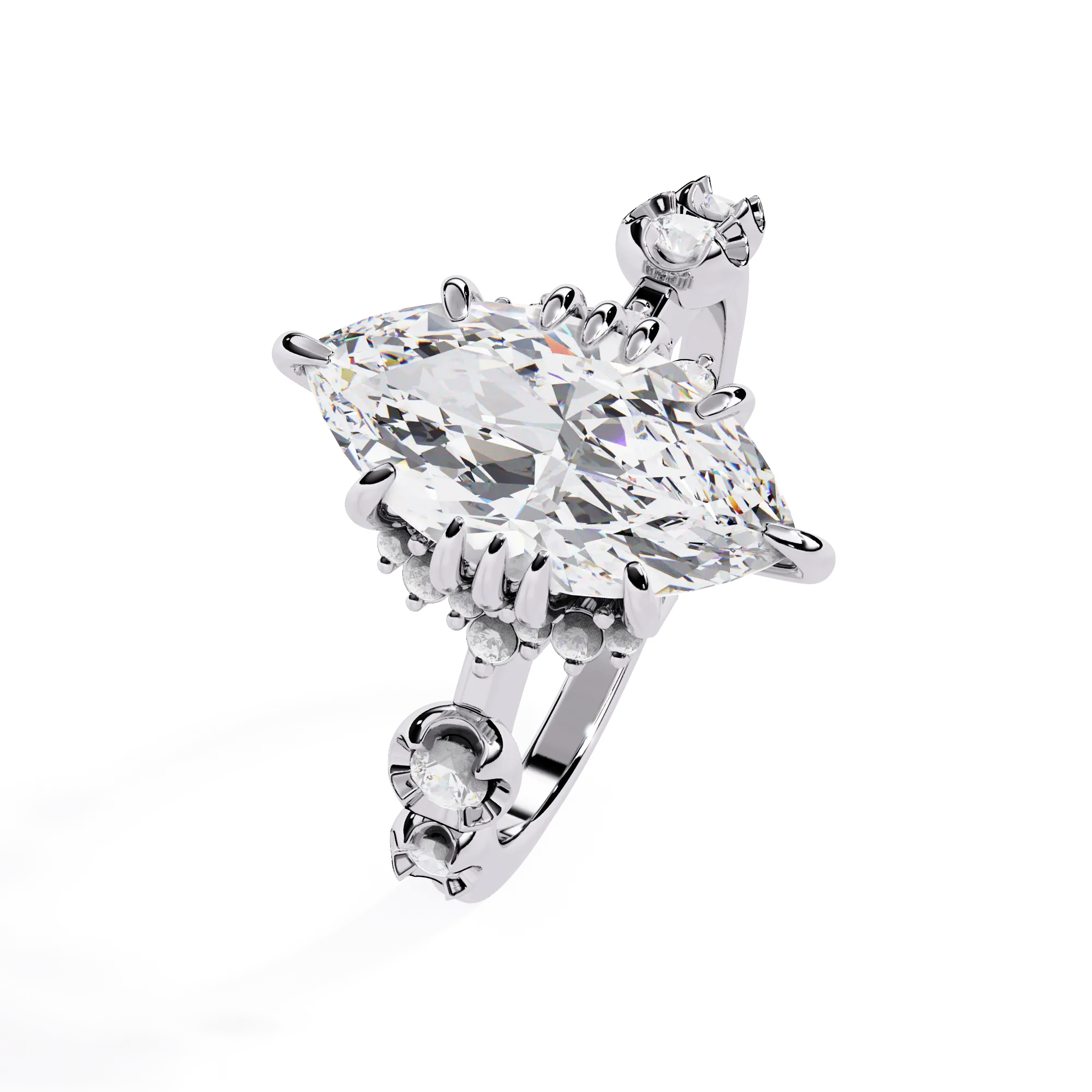 IGI Certified - 2.5 Ct. Lab Grown Diamond (VS/E-F) "The Astral Marquise Bridal Set" Ring