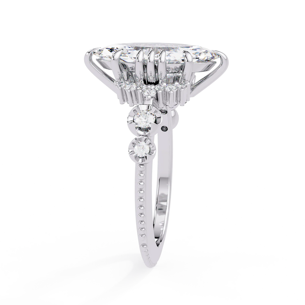 IGI Certified - 2.5 Ct. Lab Grown Diamond (VS/E-F) "The Astral Marquise Bridal Set" Ring