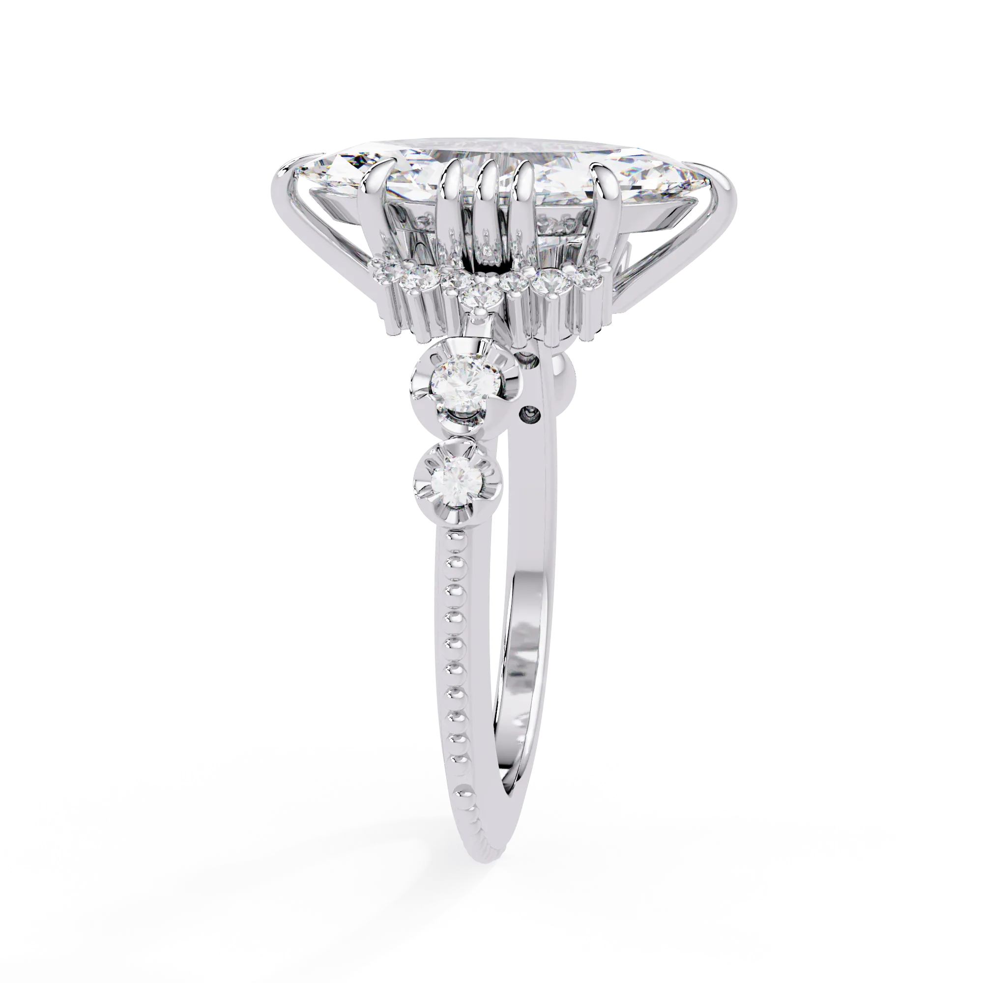 IGI Certified - 2.5 Ct. Lab Grown Diamond (VS/E-F) "The Astral Marquise Bridal Set" Ring
