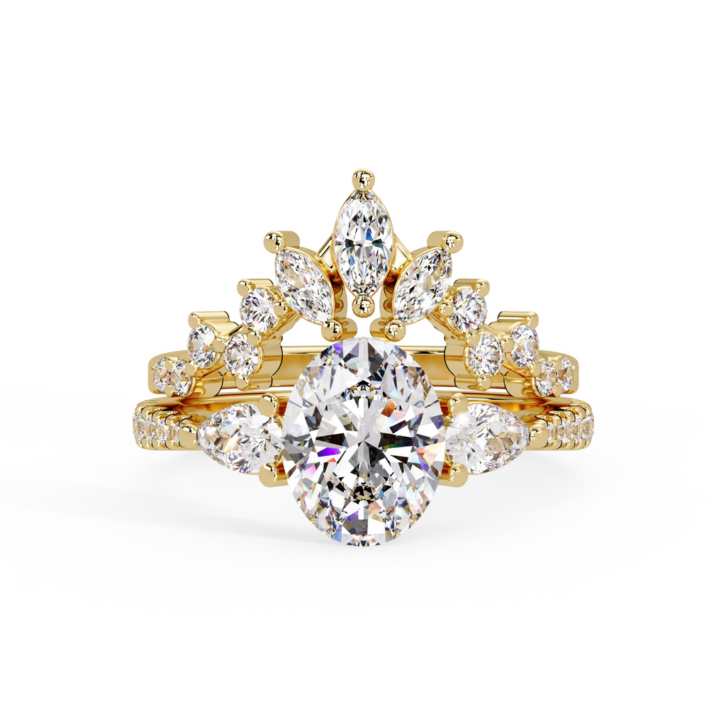 IGI Certified - 2.5 Ct. Lab Grown Diamond (VS/E-F) Celestial Bloom Bridal Set Ring
