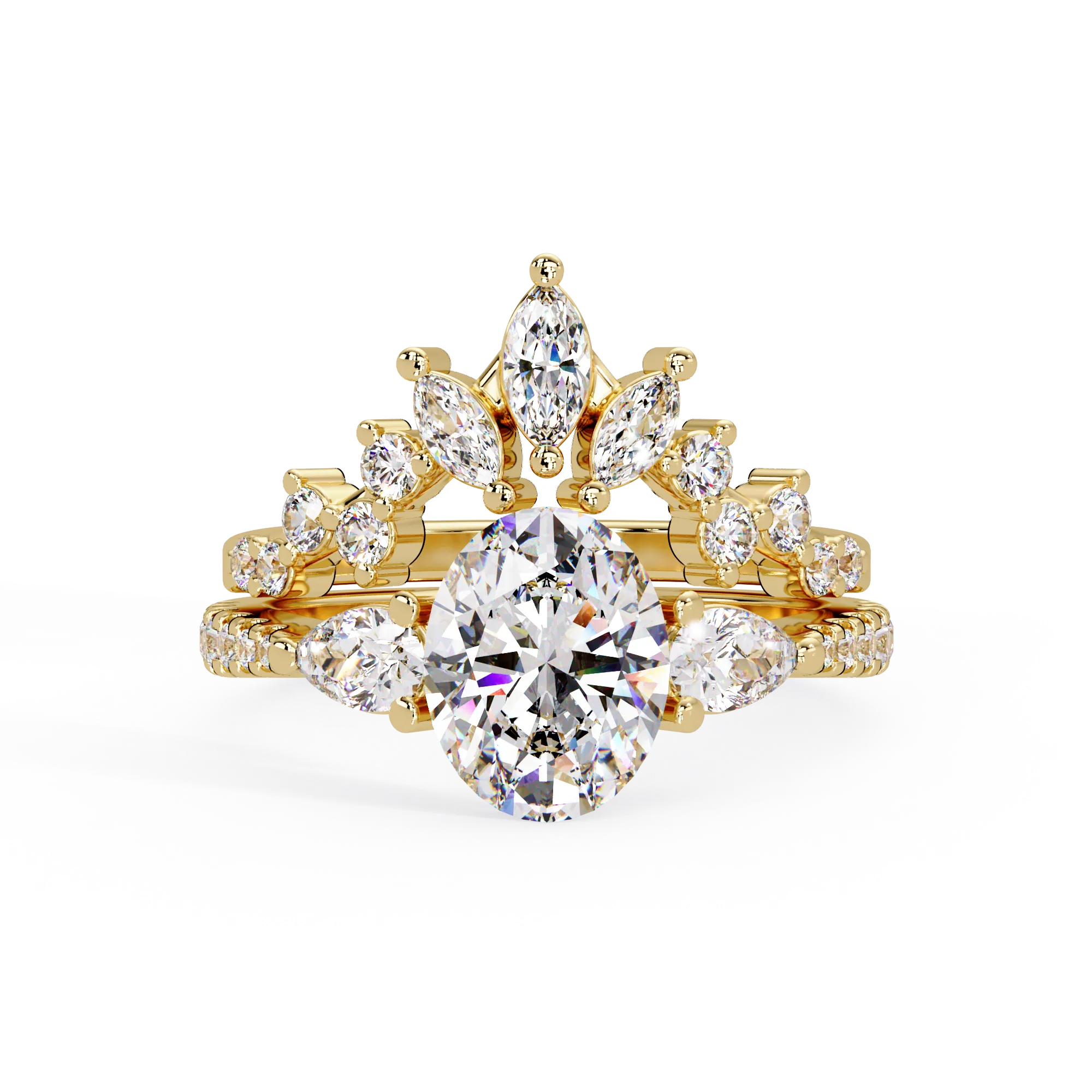 IGI Certified - 2.5 Ct. Lab Grown Diamond (VS/E-F) Celestial Bloom Bridal Set Ring