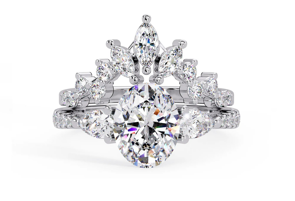 IGI Certified - 2.5 Ct. Lab Grown Diamond (VS/E-F) Celestial Bloom Bridal Set Ring