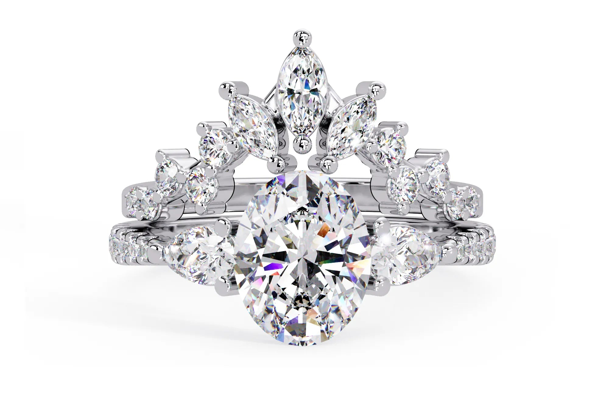 IGI Certified - 2.5 Ct. Lab Grown Diamond (VS/E-F) Celestial Bloom Bridal Set Ring
