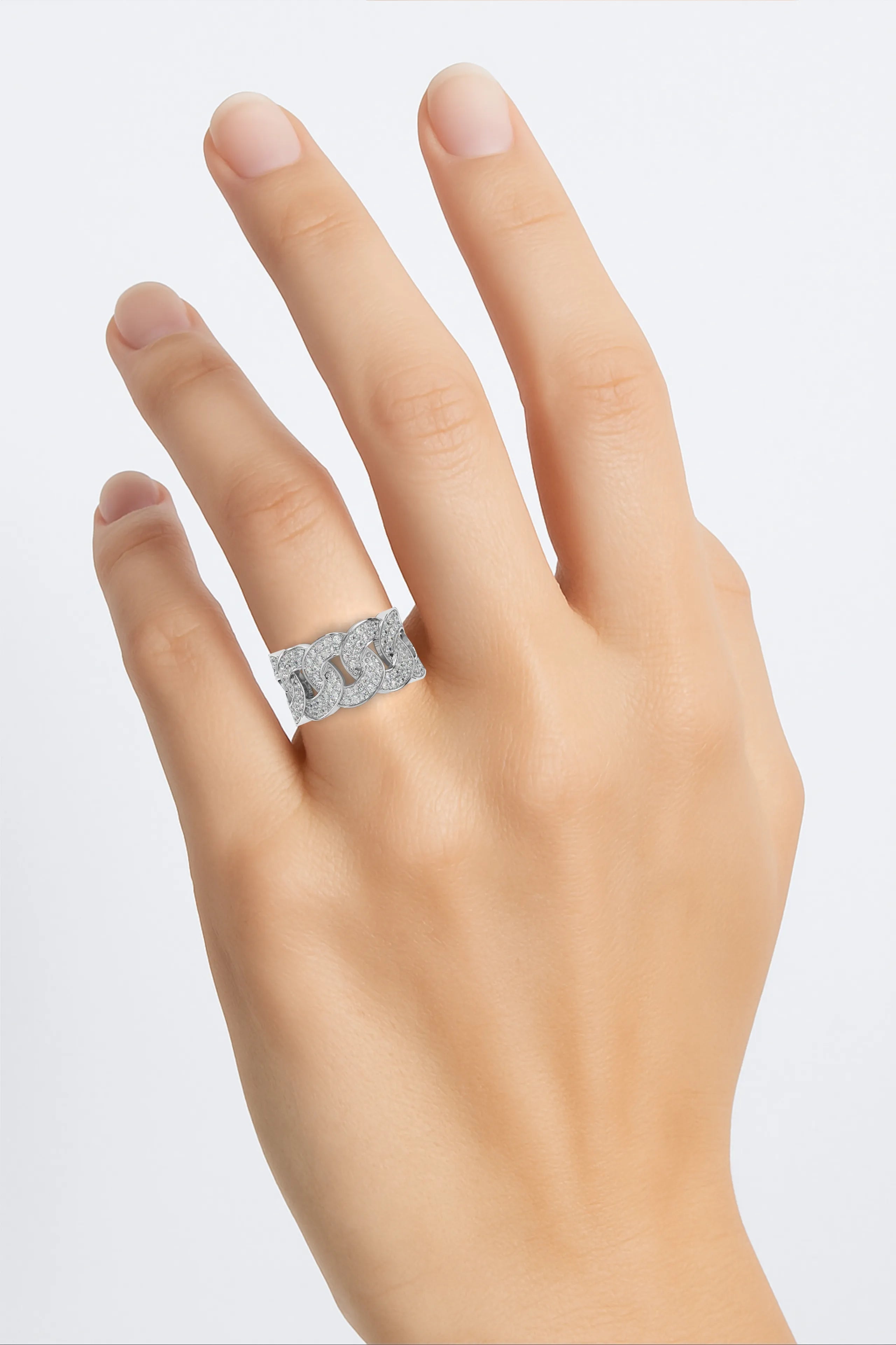 IGI Certified - 1 Ct. Lab Grown Diamond (VS/E-F) The 'Cuban Link Pave' Statement Ring