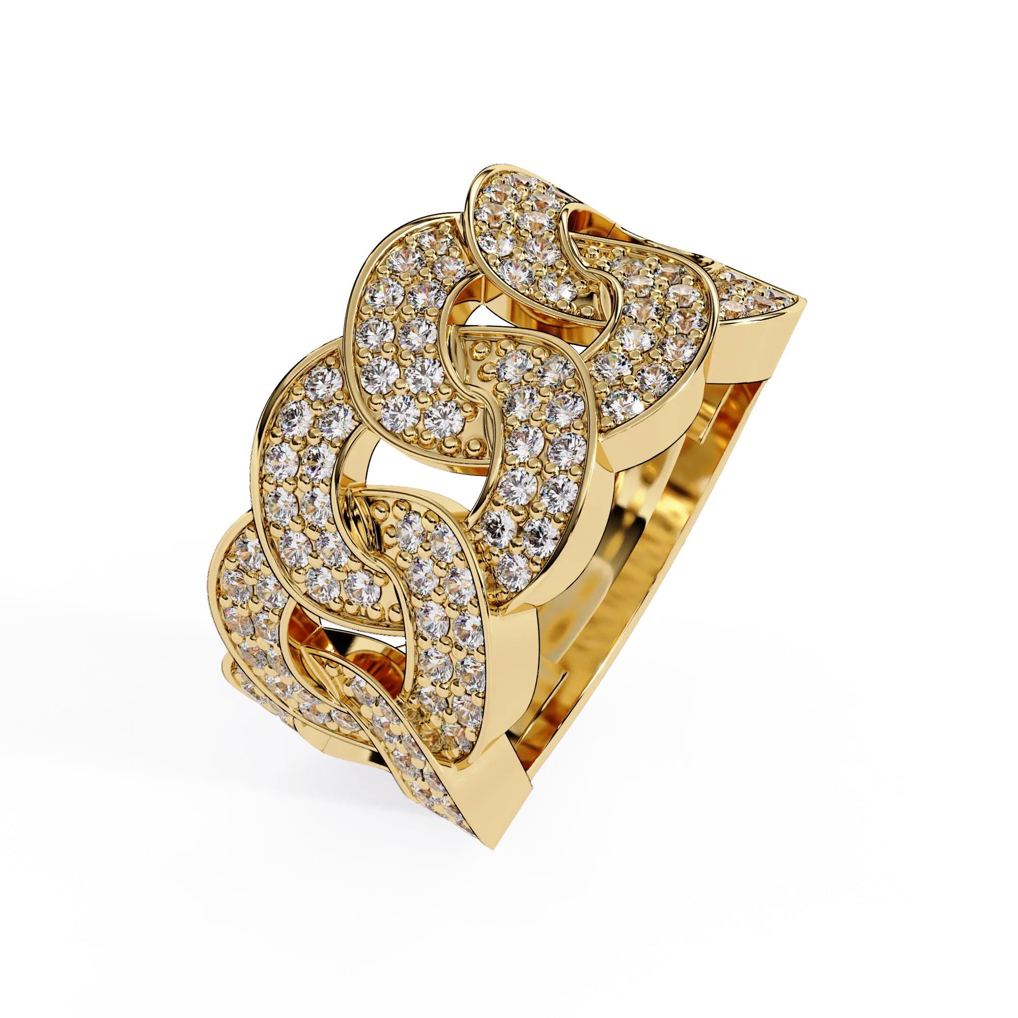 IGI Certified - 1 Ct. Lab Grown Diamond (VS/E-F) The 'Cuban Link Pave' Statement Ring