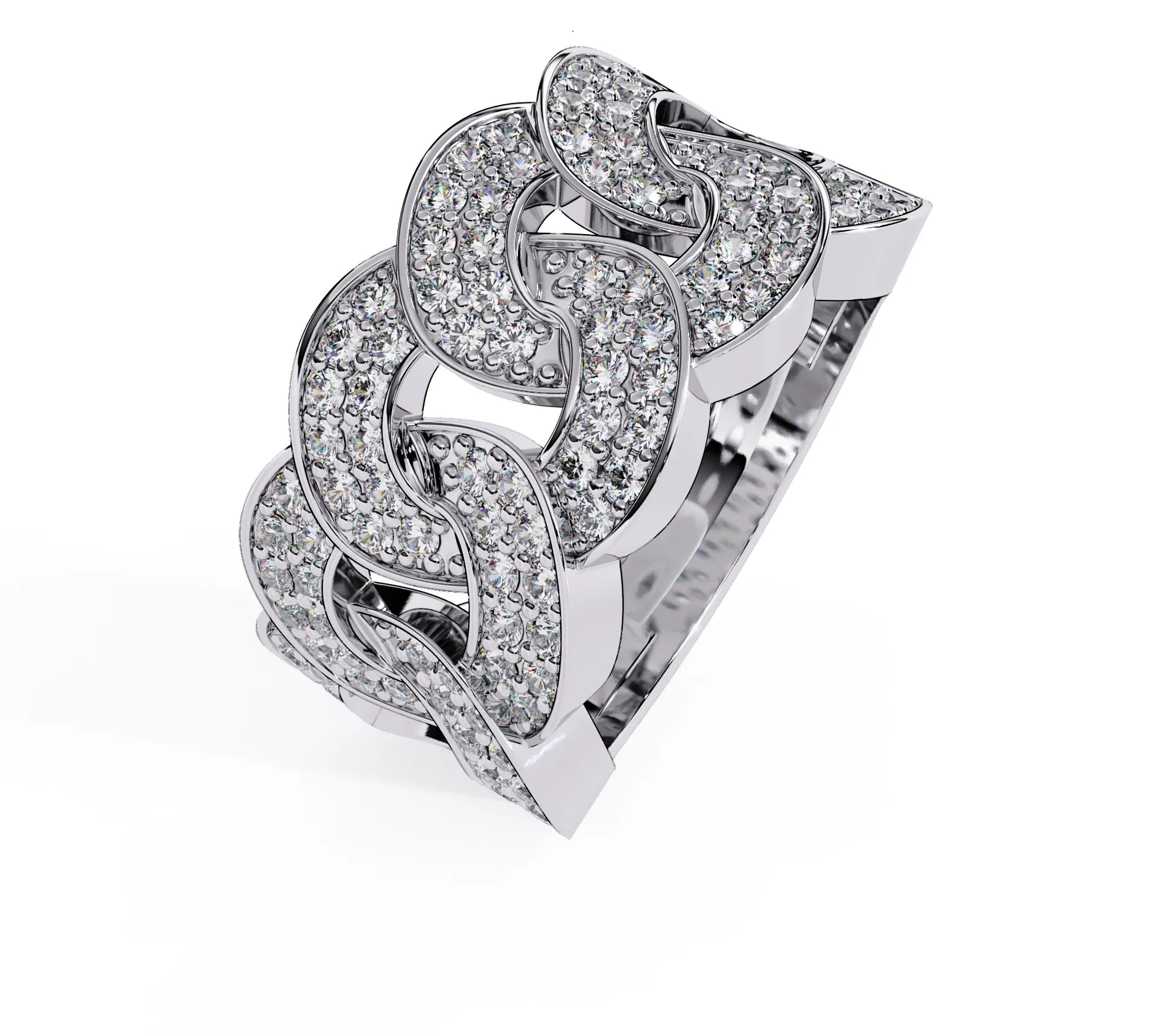 IGI Certified - 1 Ct. Lab Grown Diamond (VS/E-F) The 'Cuban Link Pave' Statement Ring