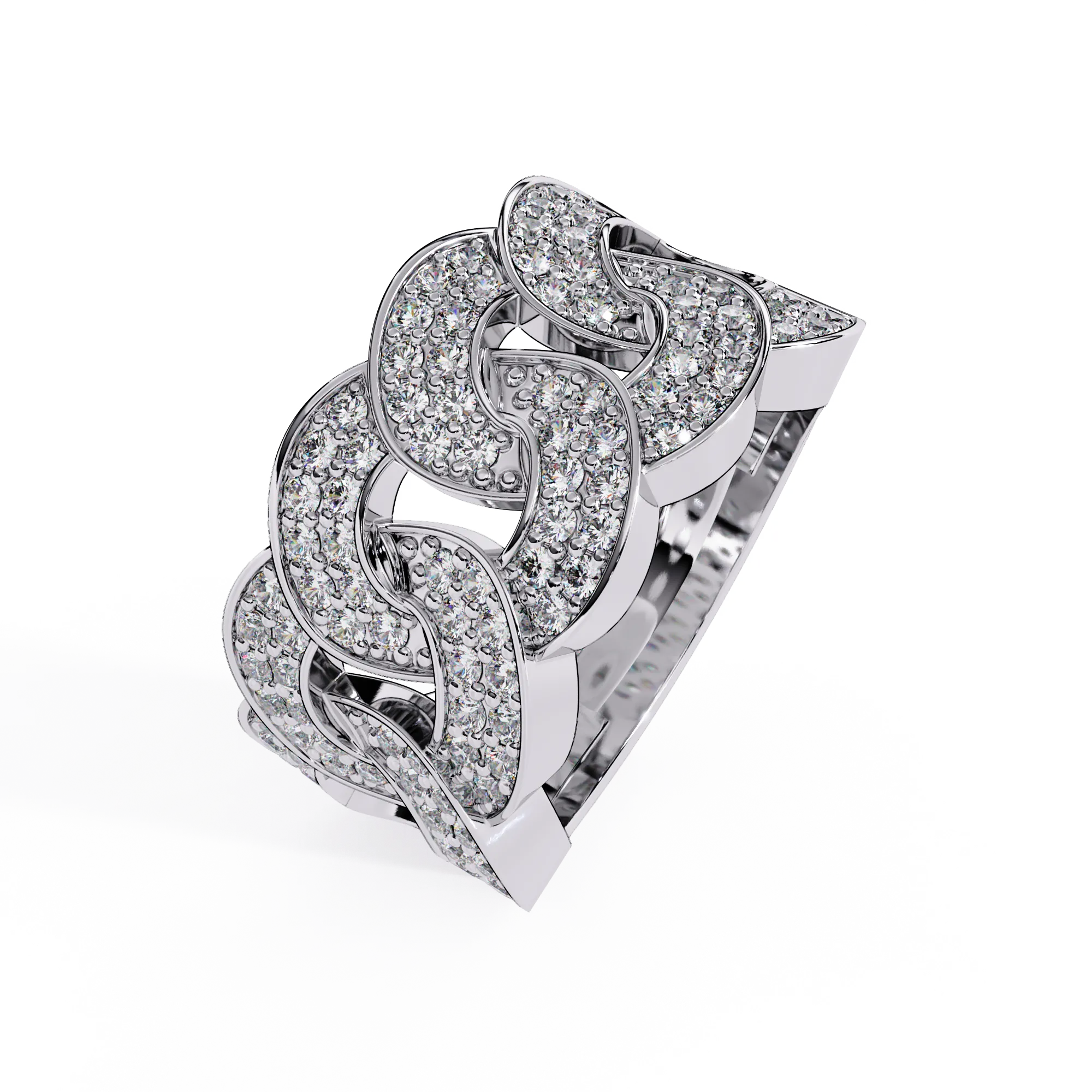 IGI Certified - 1 Ct. Lab Grown Diamond (VS/E-F) The 'Cuban Link Pave' Statement Ring