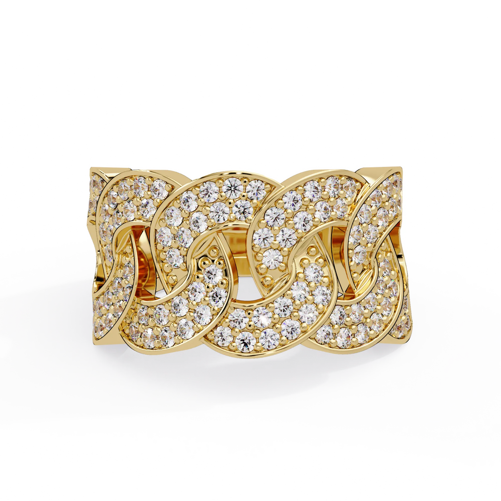 IGI Certified - 1 Ct. Lab Grown Diamond (VS/E-F) The 'Cuban Link Pave' Statement Ring