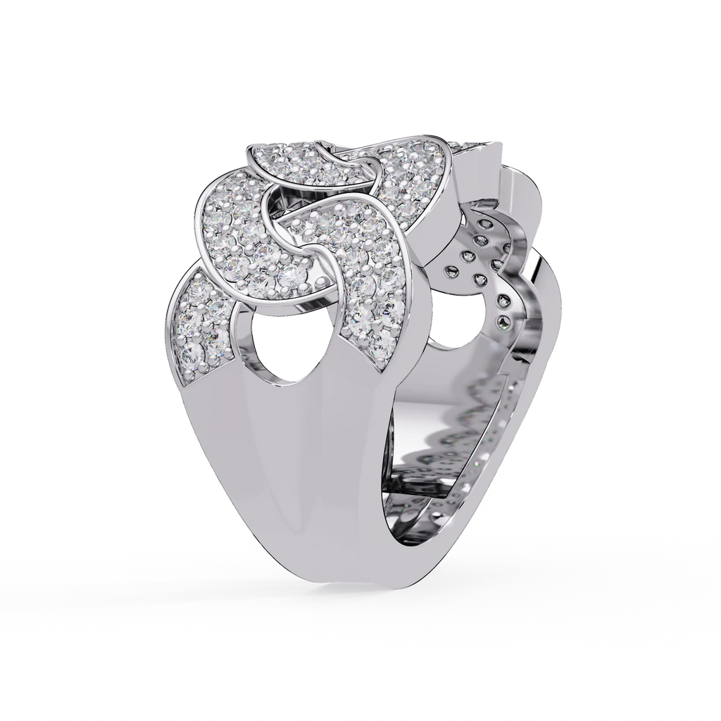 IGI Certified - 1 Ct. Lab Grown Diamond (VS/E-F) The 'Cuban Link Pave' Statement Ring