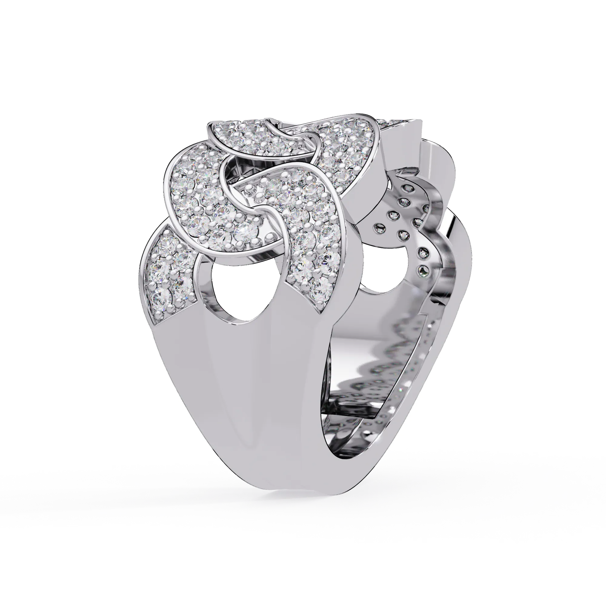 IGI Certified - 1 Ct. Lab Grown Diamond (VS/E-F) The 'Cuban Link Pave' Statement Ring