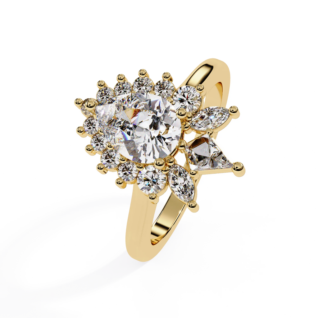 IGI Certified - 1.5 Ct. Lab Grown Diamond (VS/E-F) The Queen's Teardrop Cluster Ring