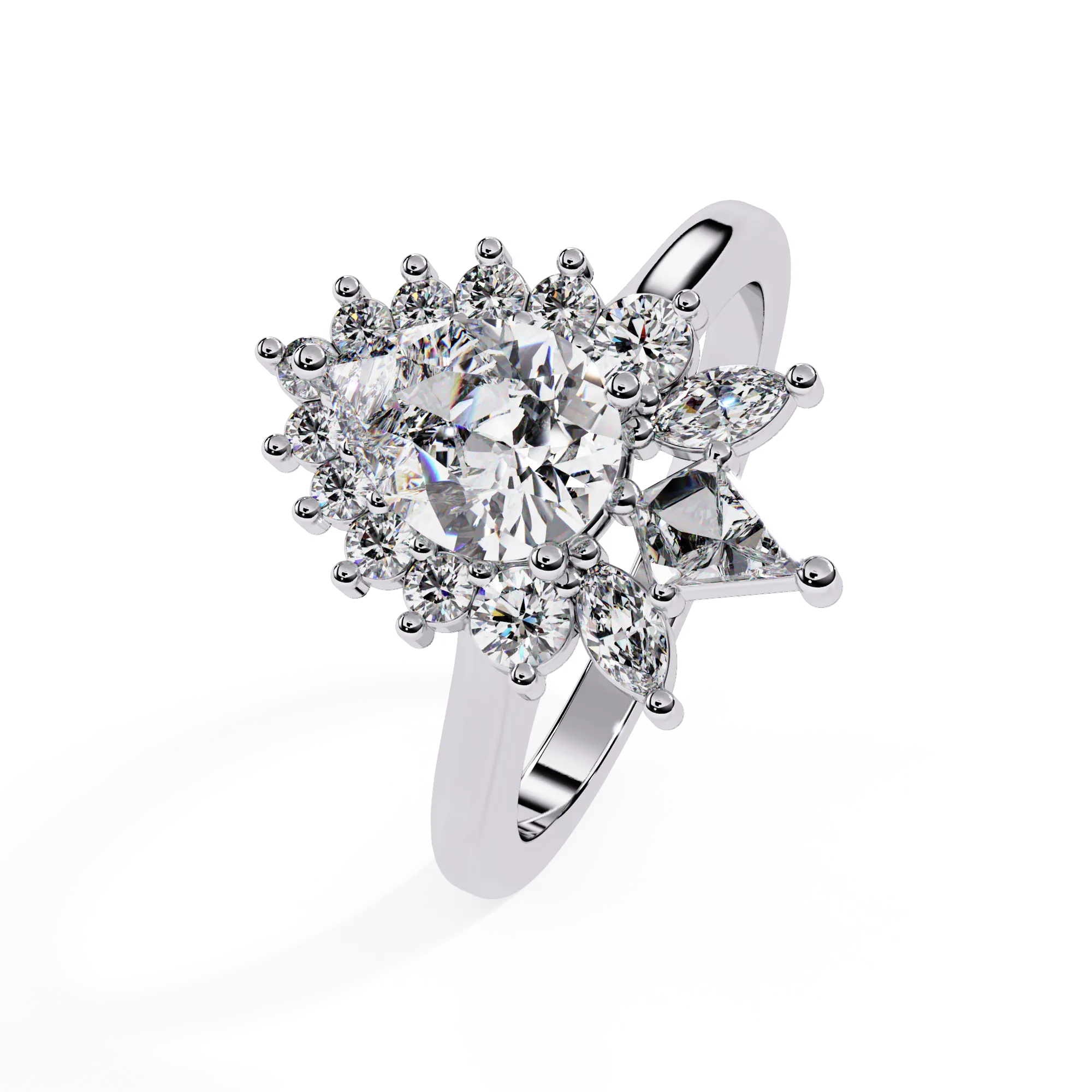 IGI Certified - 1.5 Ct. Lab Grown Diamond (VS/E-F) The Queen's Teardrop Cluster Ring