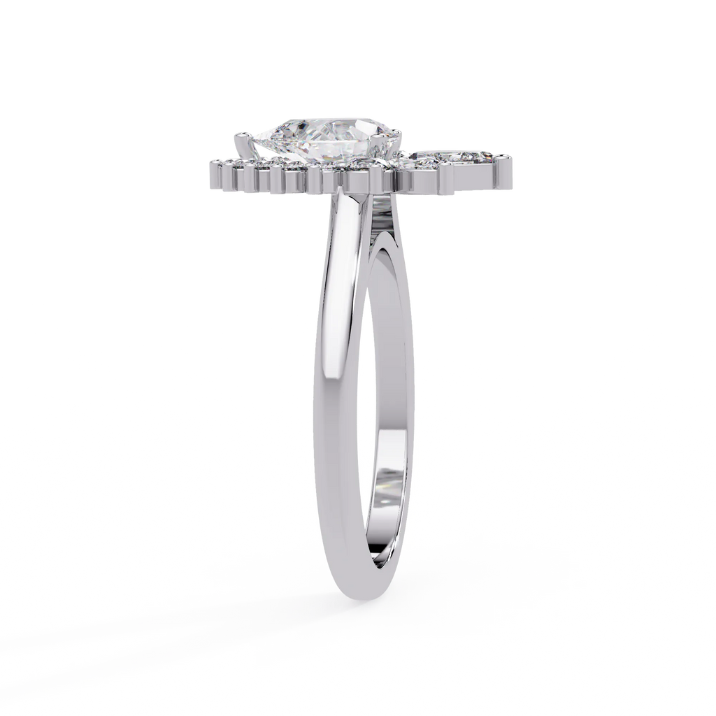 IGI Certified - 1.5 Ct. Lab Grown Diamond (VS/E-F) The Queen's Teardrop Cluster Ring