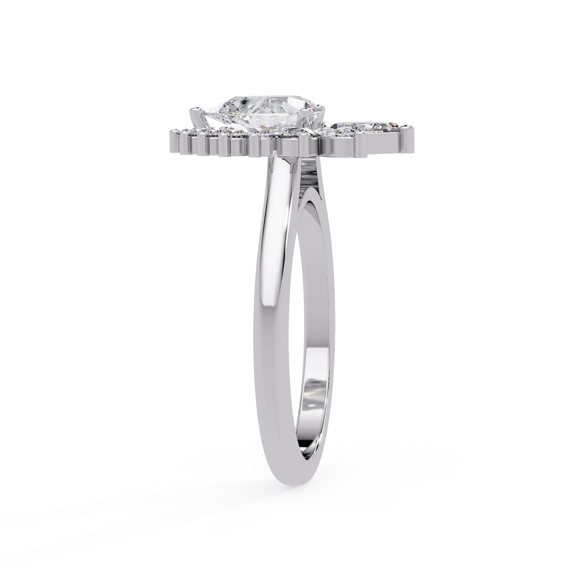 IGI Certified - 1.5 Ct. Lab Grown Diamond (VS/E-F) The Queen's Teardrop Cluster Ring