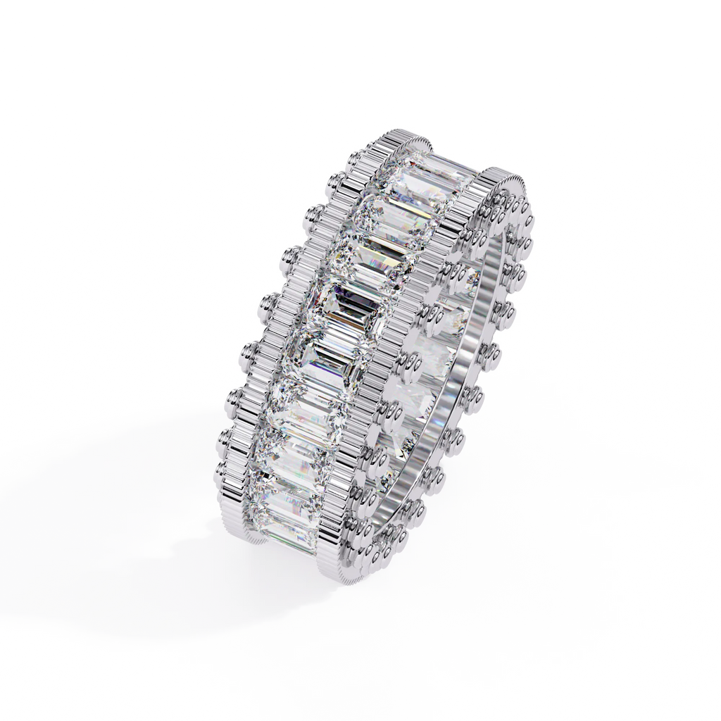 IGI Certified - 4.5 Ct. Lab Grown Diamond (VS/E-F) The Grand Emerald Eternity Ring