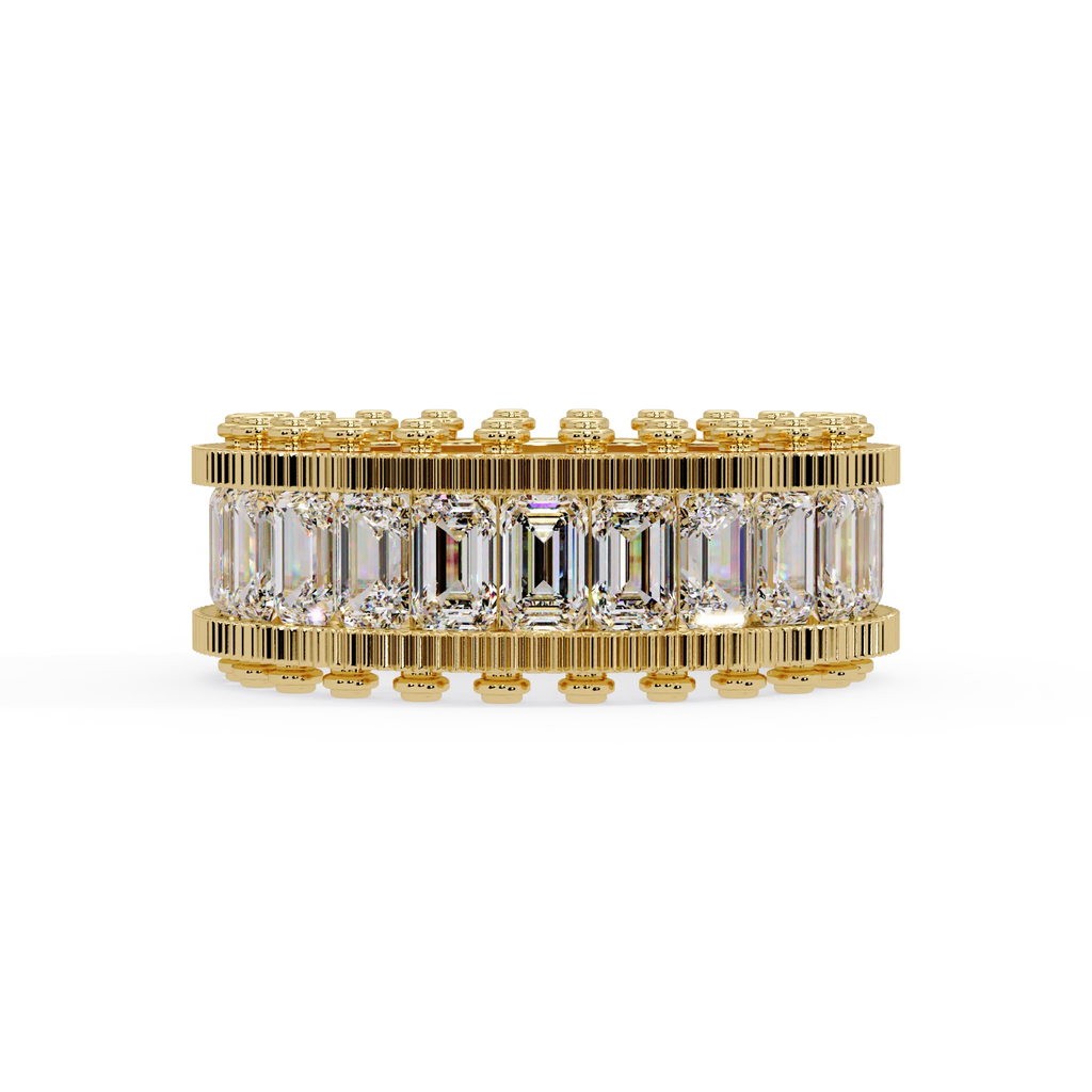 IGI Certified - 4.5 Ct. Lab Grown Diamond (VS/E-F) The Grand Emerald Eternity Ring
