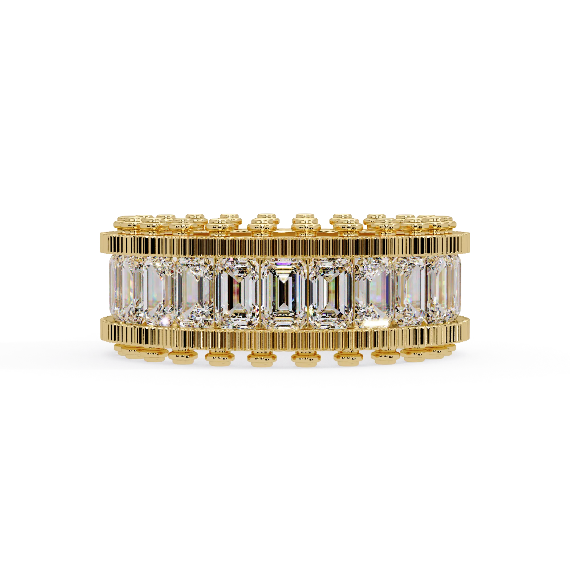 IGI Certified - 4.5 Ct. Lab Grown Diamond (VS/E-F) The Grand Emerald Eternity Ring
