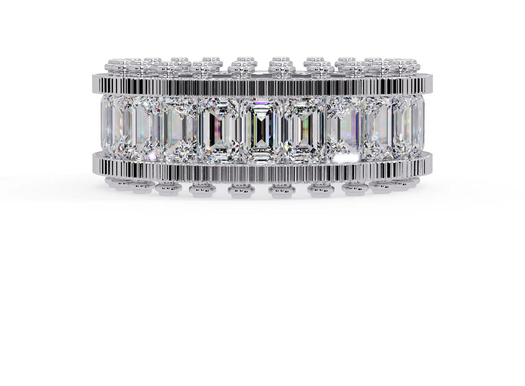 IGI Certified - 4.5 Ct. Lab Grown Diamond (VS/E-F) The Grand Emerald Eternity Ring