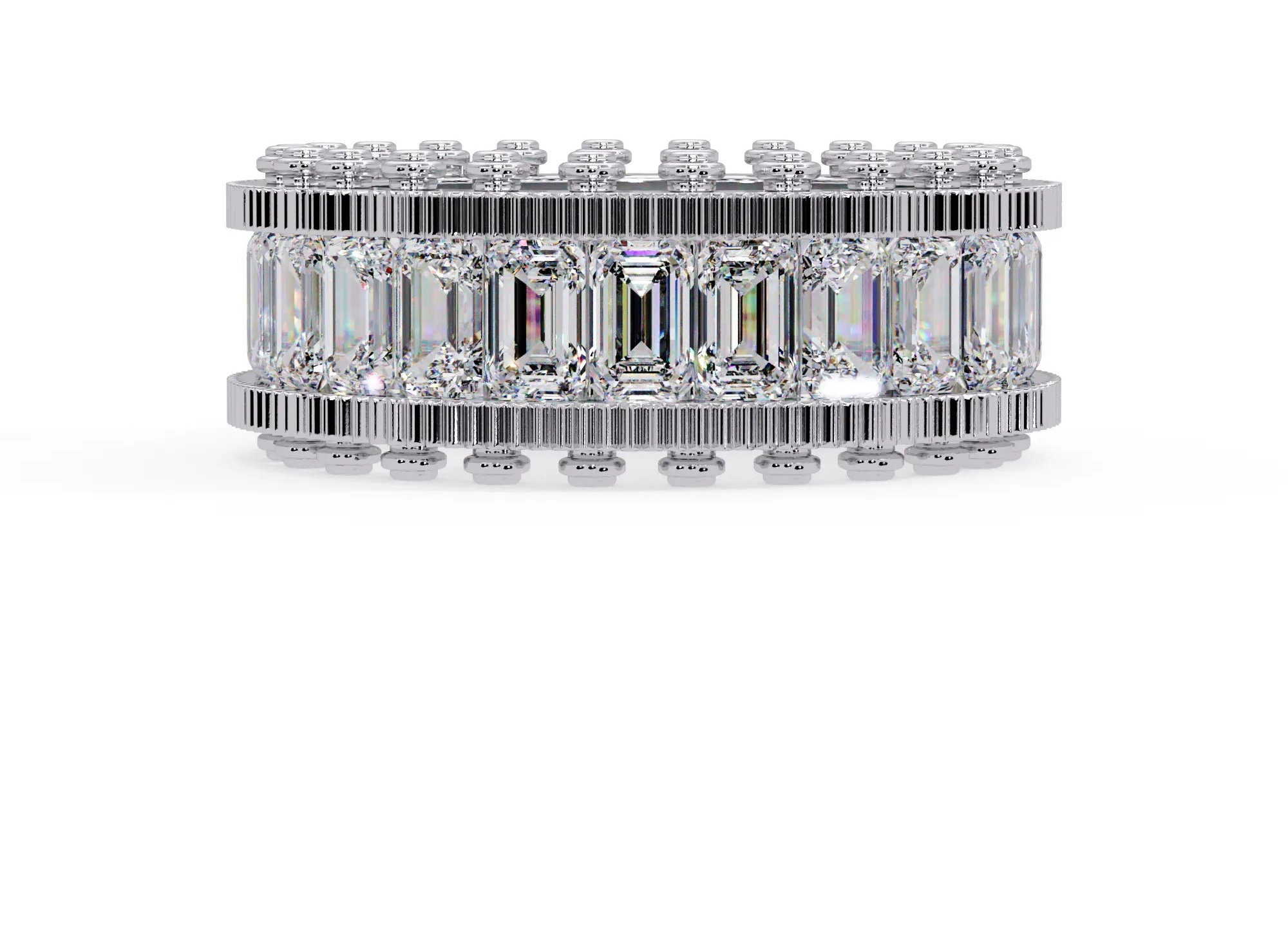 IGI Certified - 4.5 Ct. Lab Grown Diamond (VS/E-F) The Grand Emerald Eternity Ring