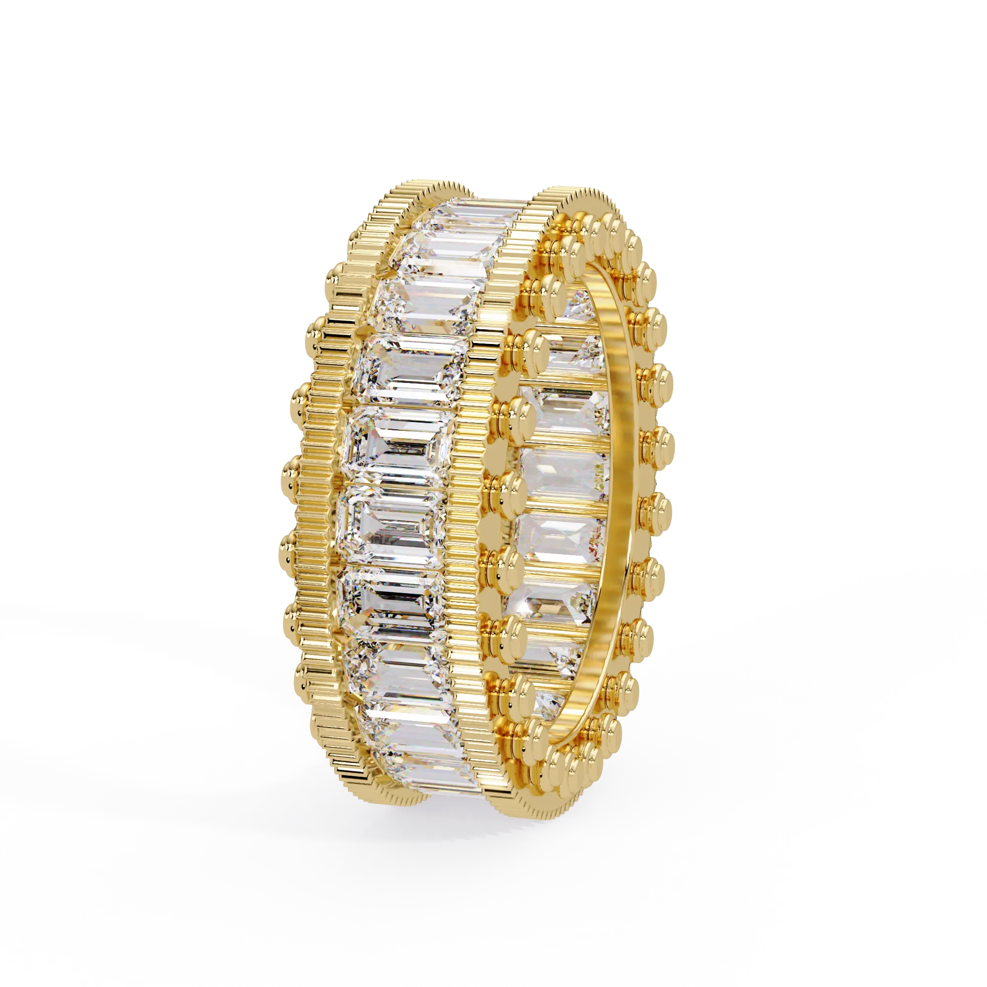 IGI Certified - 4.5 Ct. Lab Grown Diamond (VS/E-F) The Grand Emerald Eternity Ring