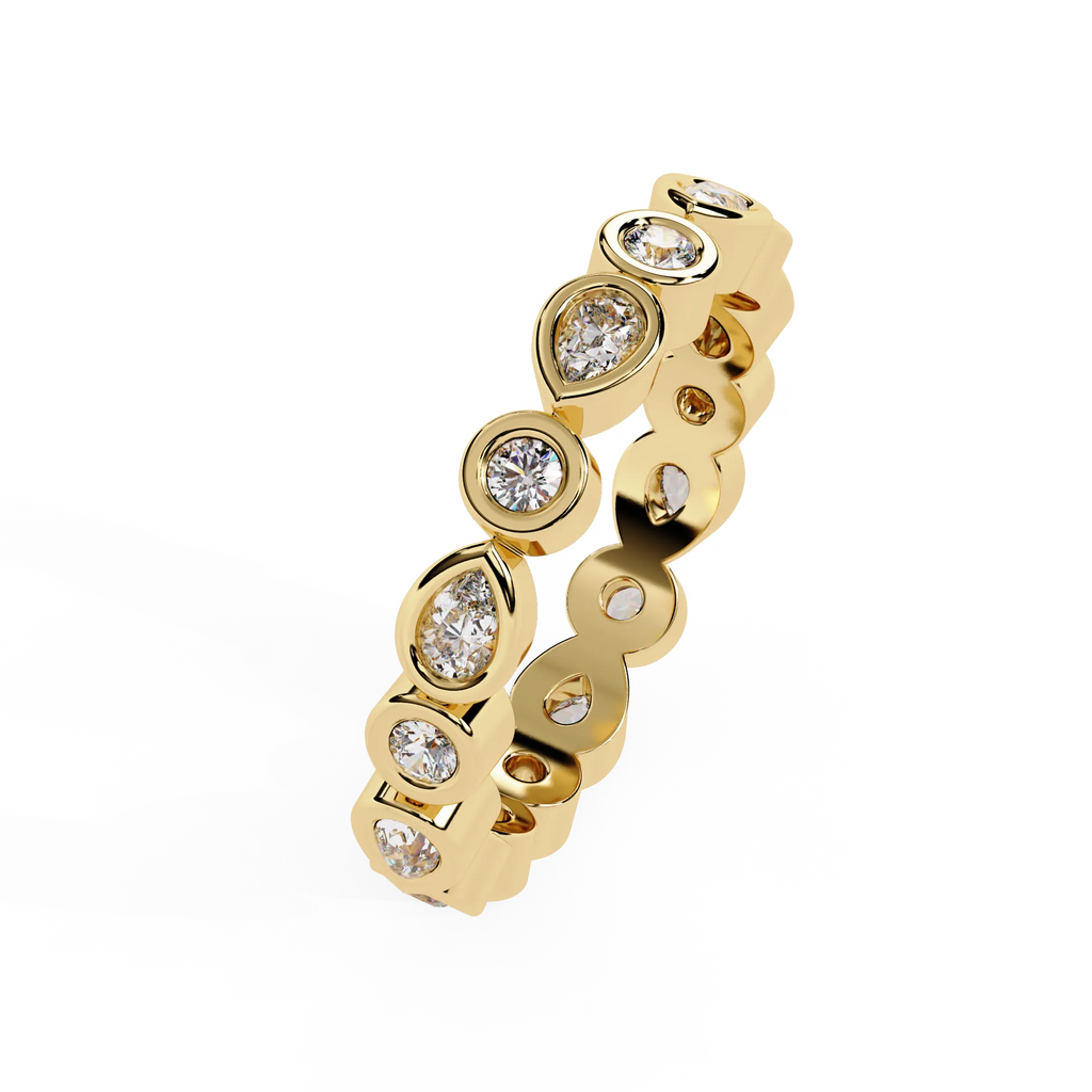 IGI Certified - 1/2 Ct. Lab Grown Diamond (VS/E-F) The Aurora Mixed-Cut Eternity Band in Solid Gold Ring