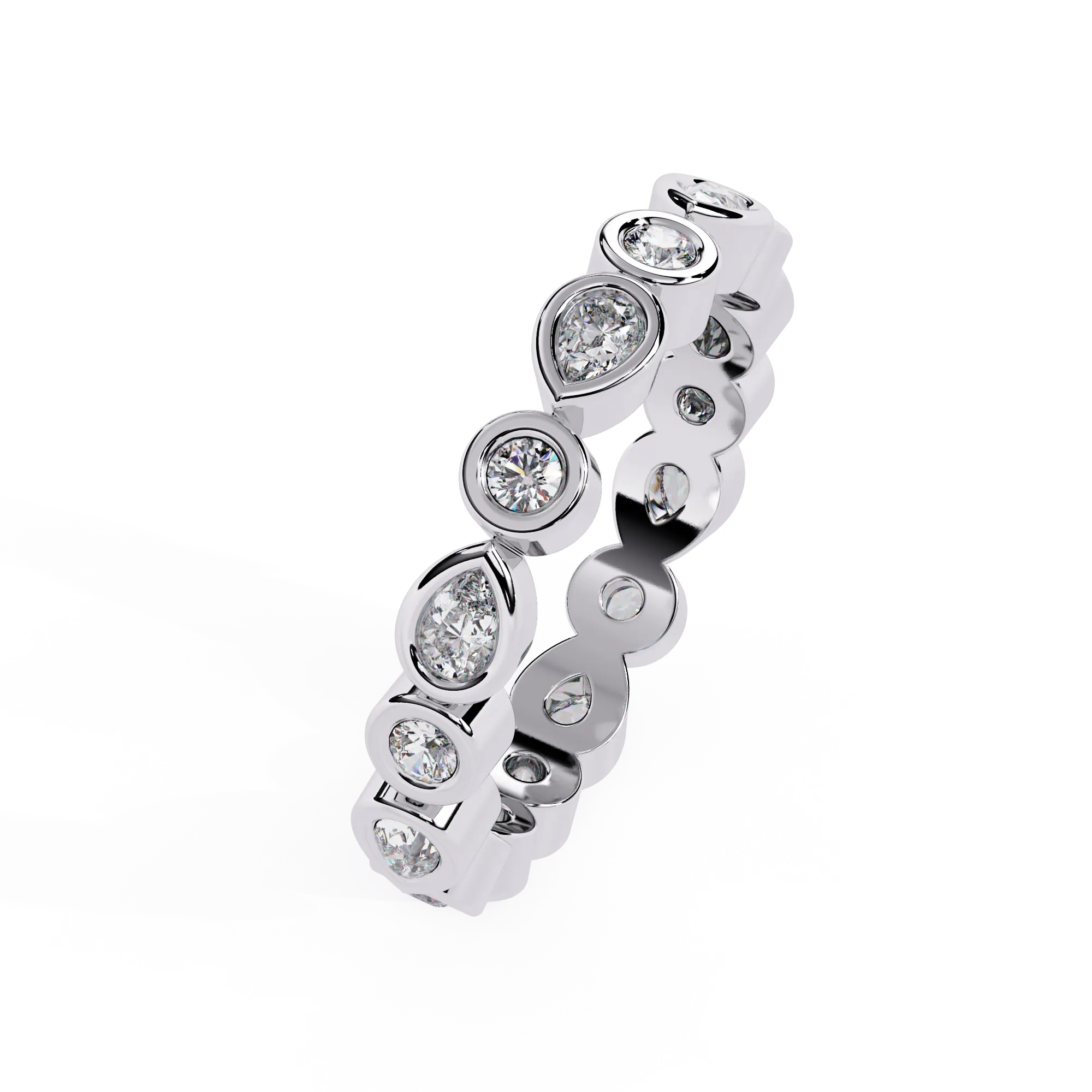 IGI Certified - 1/2 Ct. Lab Grown Diamond (VS/E-F) The Aurora Mixed-Cut Eternity Band in Solid Gold Ring