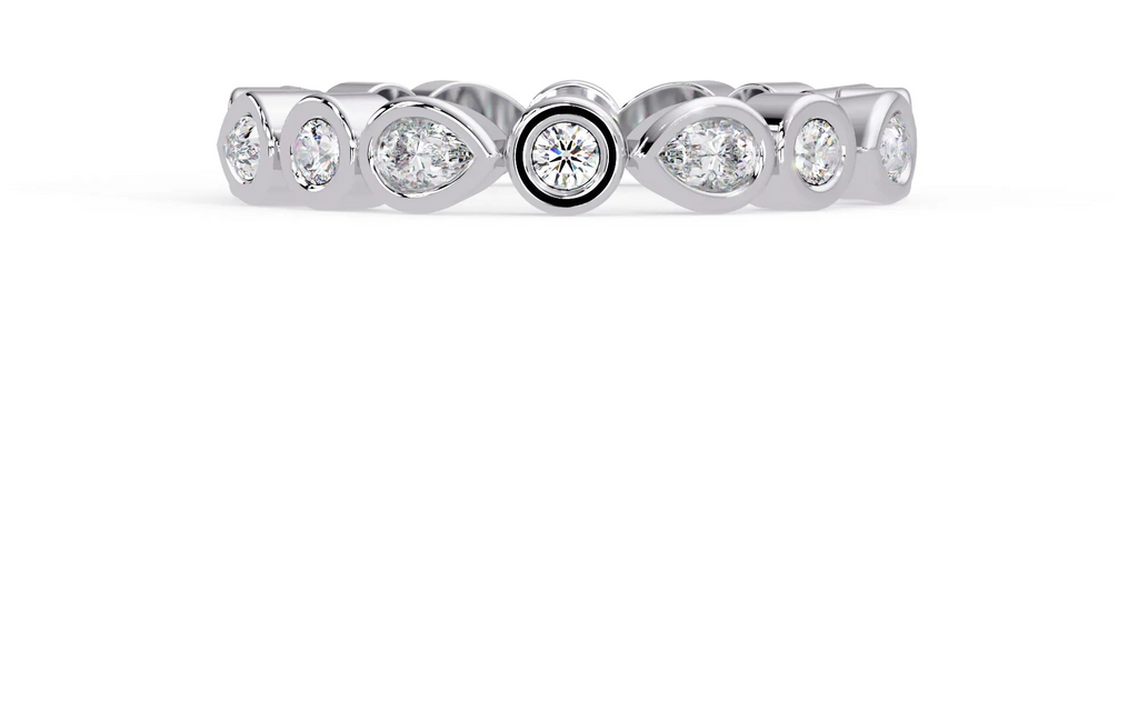 IGI Certified - 1/2 Ct. Lab Grown Diamond (VS/E-F) The Aurora Mixed-Cut Eternity Band in Solid Gold Ring
