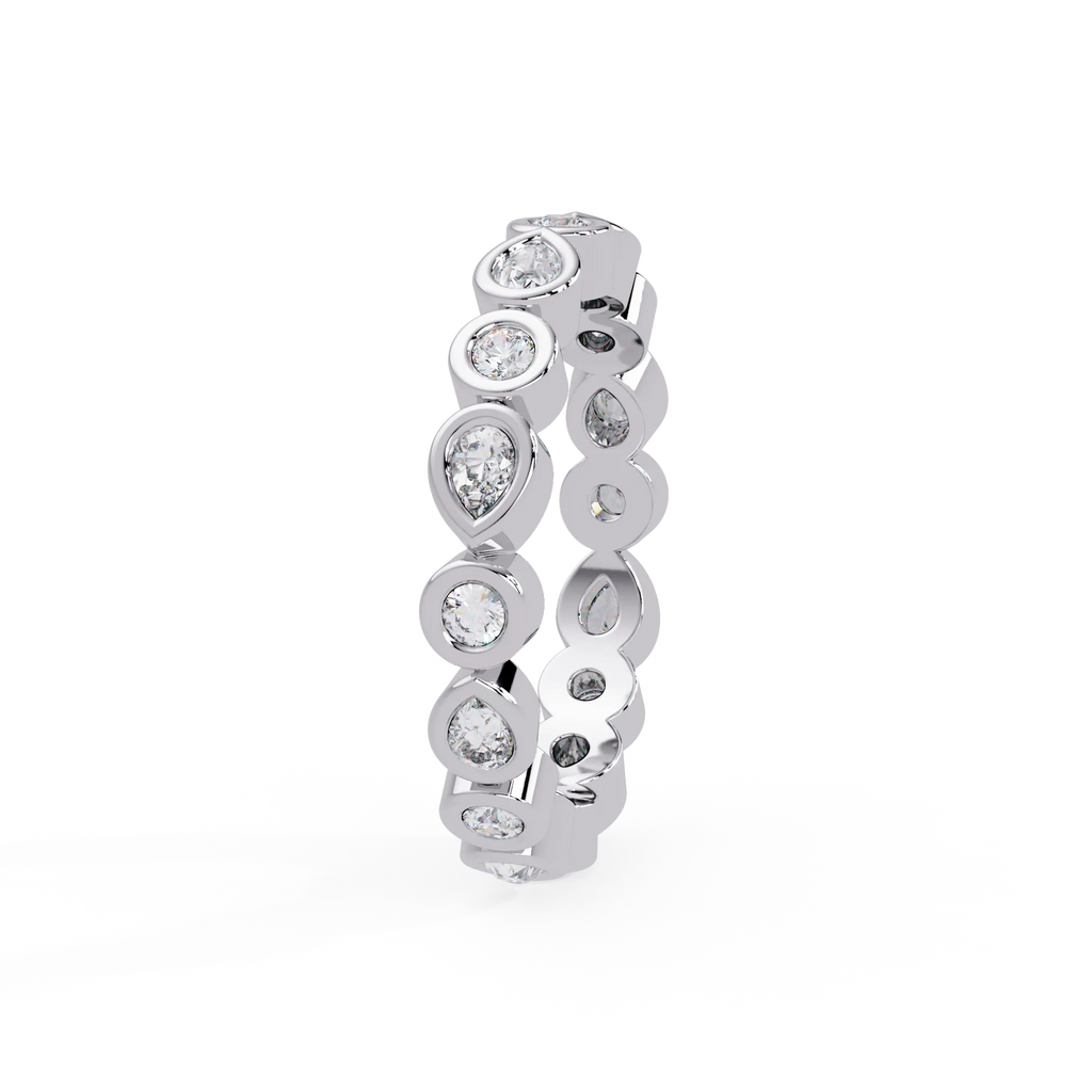 IGI Certified - 1/2 Ct. Lab Grown Diamond (VS/E-F) The Aurora Mixed-Cut Eternity Band in Solid Gold Ring