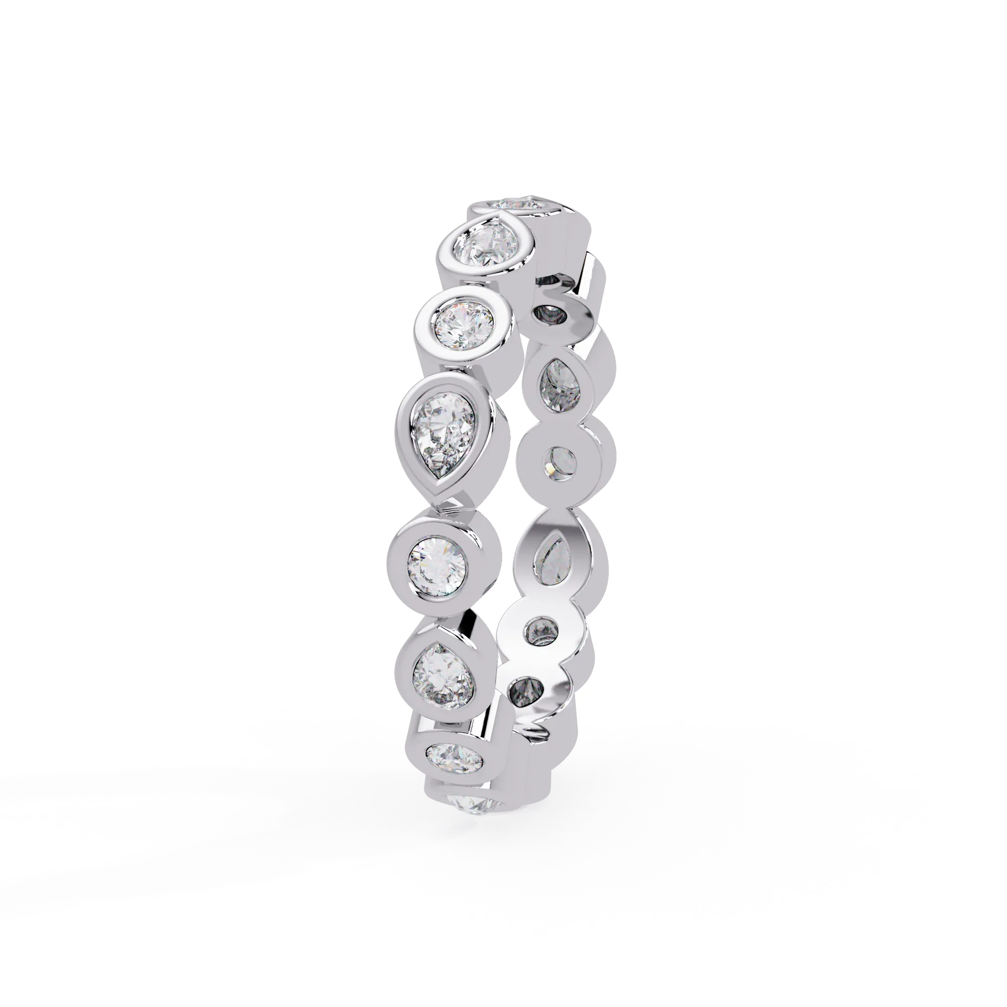 IGI Certified - 1/2 Ct. Lab Grown Diamond (VS/E-F) The Aurora Mixed-Cut Eternity Band in Solid Gold Ring
