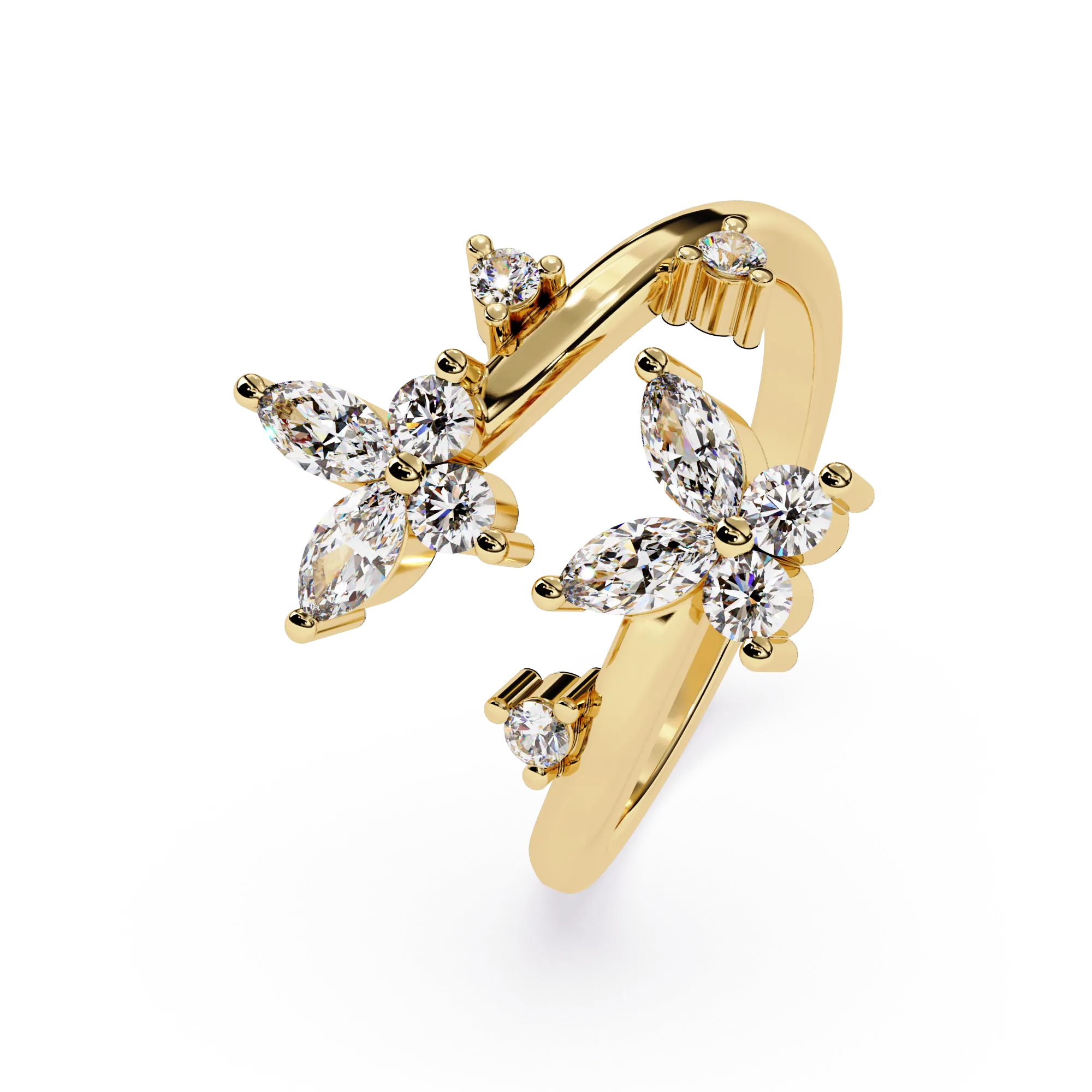 IGI Certified - 1 Ct. Lab Grown Diamond (VS/E-F) Diamond Butterfly Ring