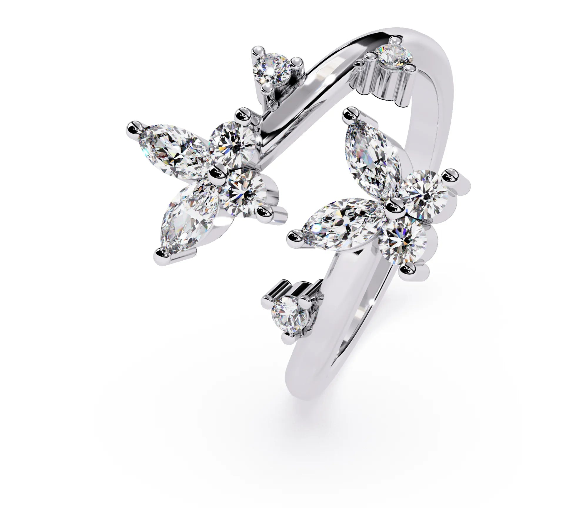 IGI Certified - 1 Ct. Lab Grown Diamond (VS/E-F) Diamond Butterfly Ring