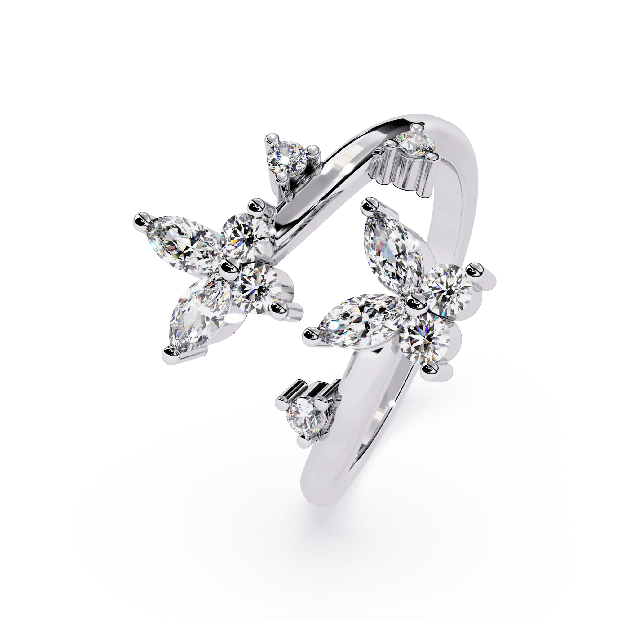 IGI Certified - 1 Ct. Lab Grown Diamond (VS/E-F) Diamond Butterfly Ring