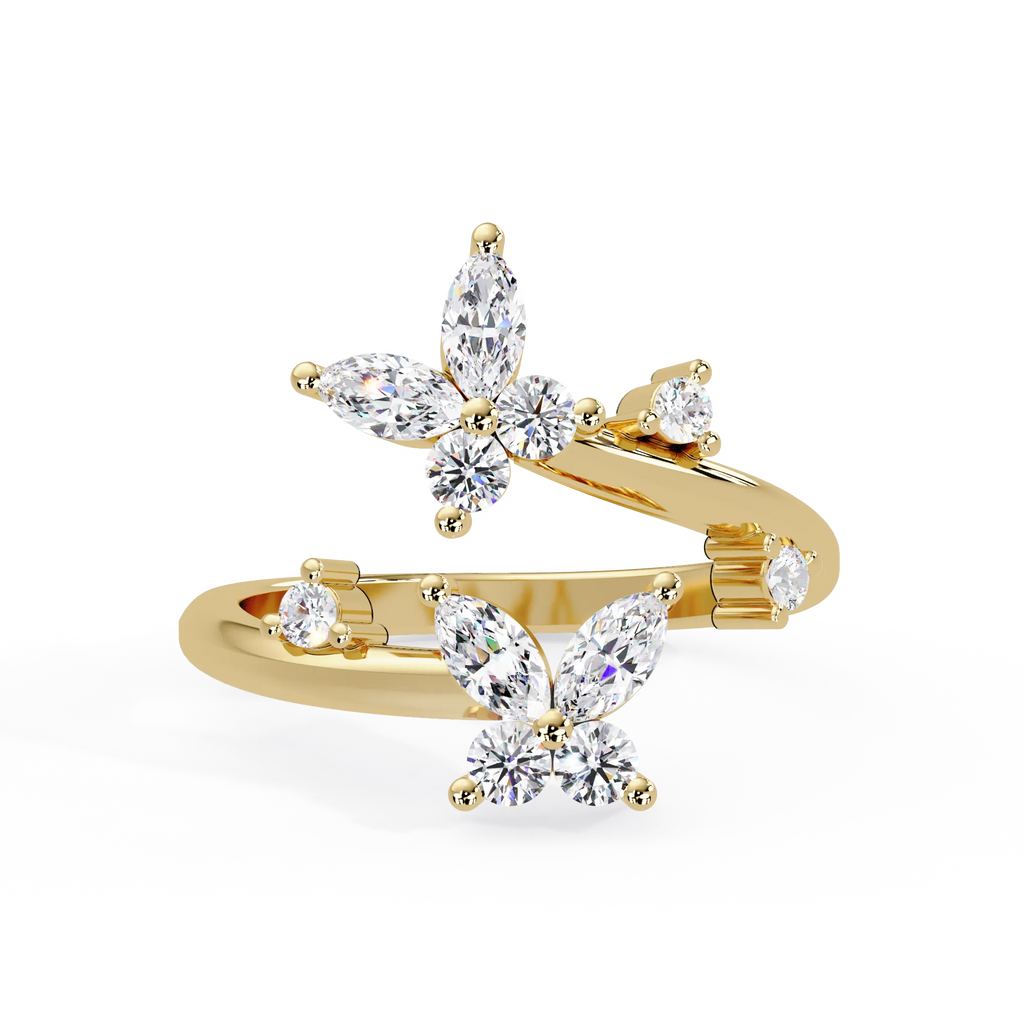 IGI Certified - 1 Ct. Lab Grown Diamond (VS/E-F) Diamond Butterfly Ring